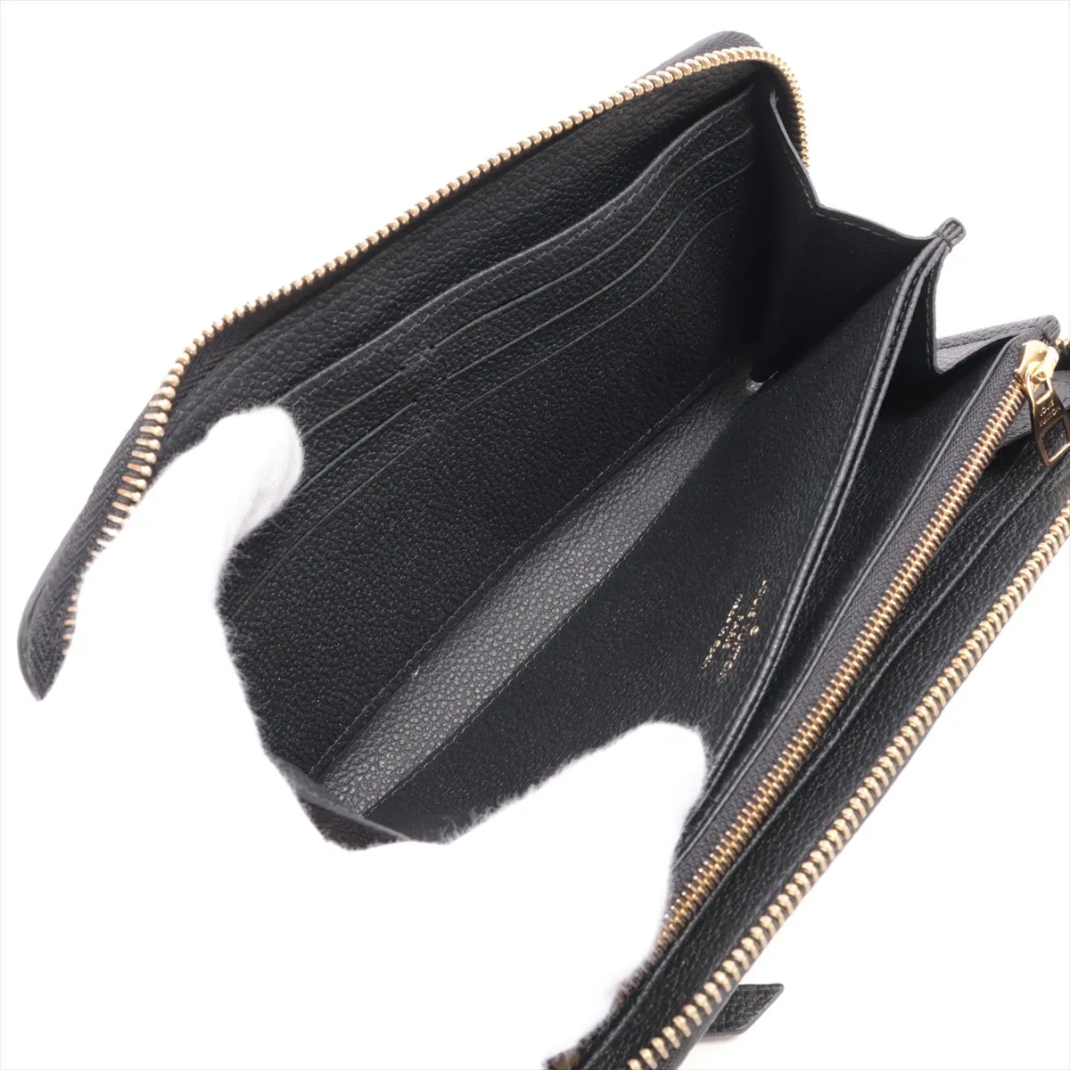 Bicolor Monogram Empreinte Zippy Wallet M80481 Noir x Cream Round Zip Wallet (RFID detected) — view 5