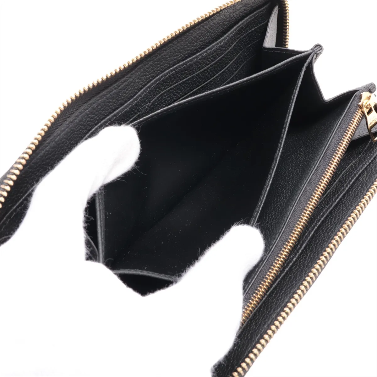 Bicolor Monogram Empreinte Zippy Wallet M80481 Noir x Cream Round Zip Wallet (RFID detected) — view 6