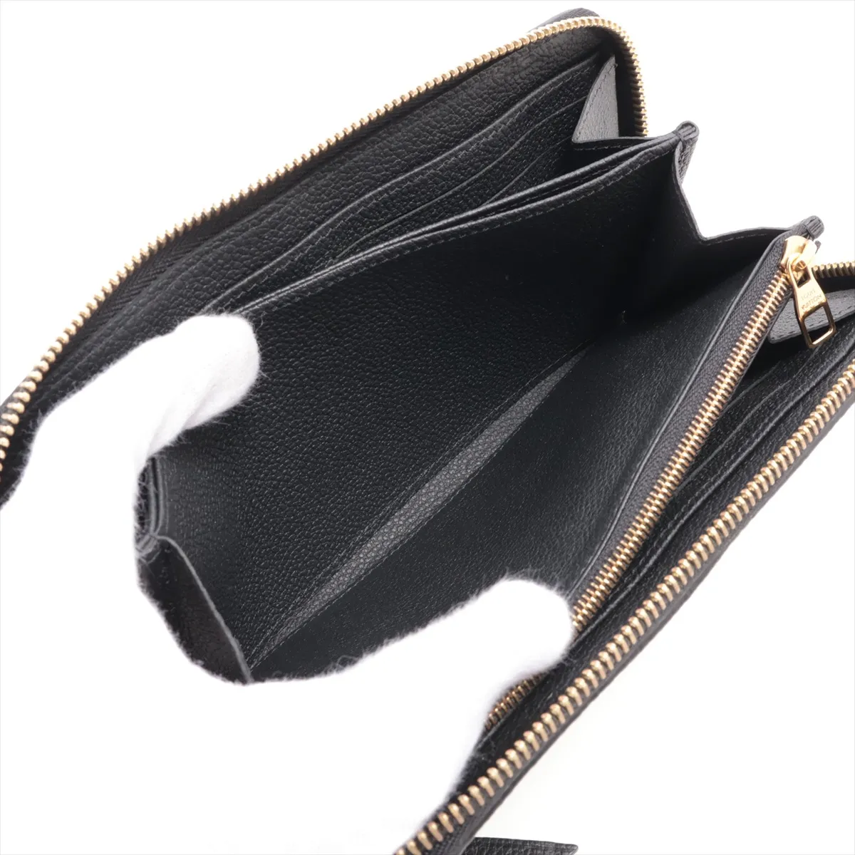 Bicolor Monogram Empreinte Zippy Wallet M80481 Noir x Cream Round Zip Wallet (RFID detected) — view 7