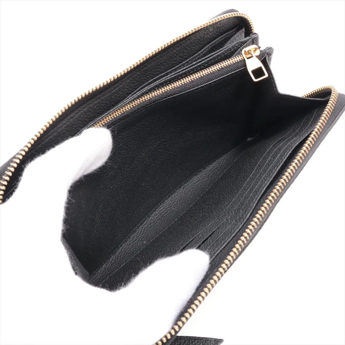 Bicolor Monogram Empreinte Zippy Wallet M80481 Noir x Cream Round Zip Wallet (RFID detected) — view 8