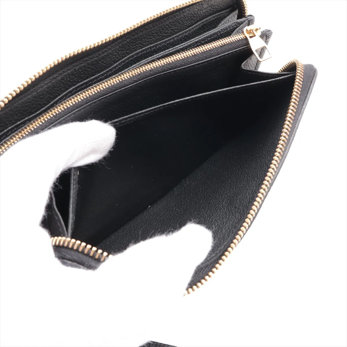 Bicolor Monogram Empreinte Zippy Wallet M80481 Noir x Cream Round Zip Wallet (RFID detected) — view 9