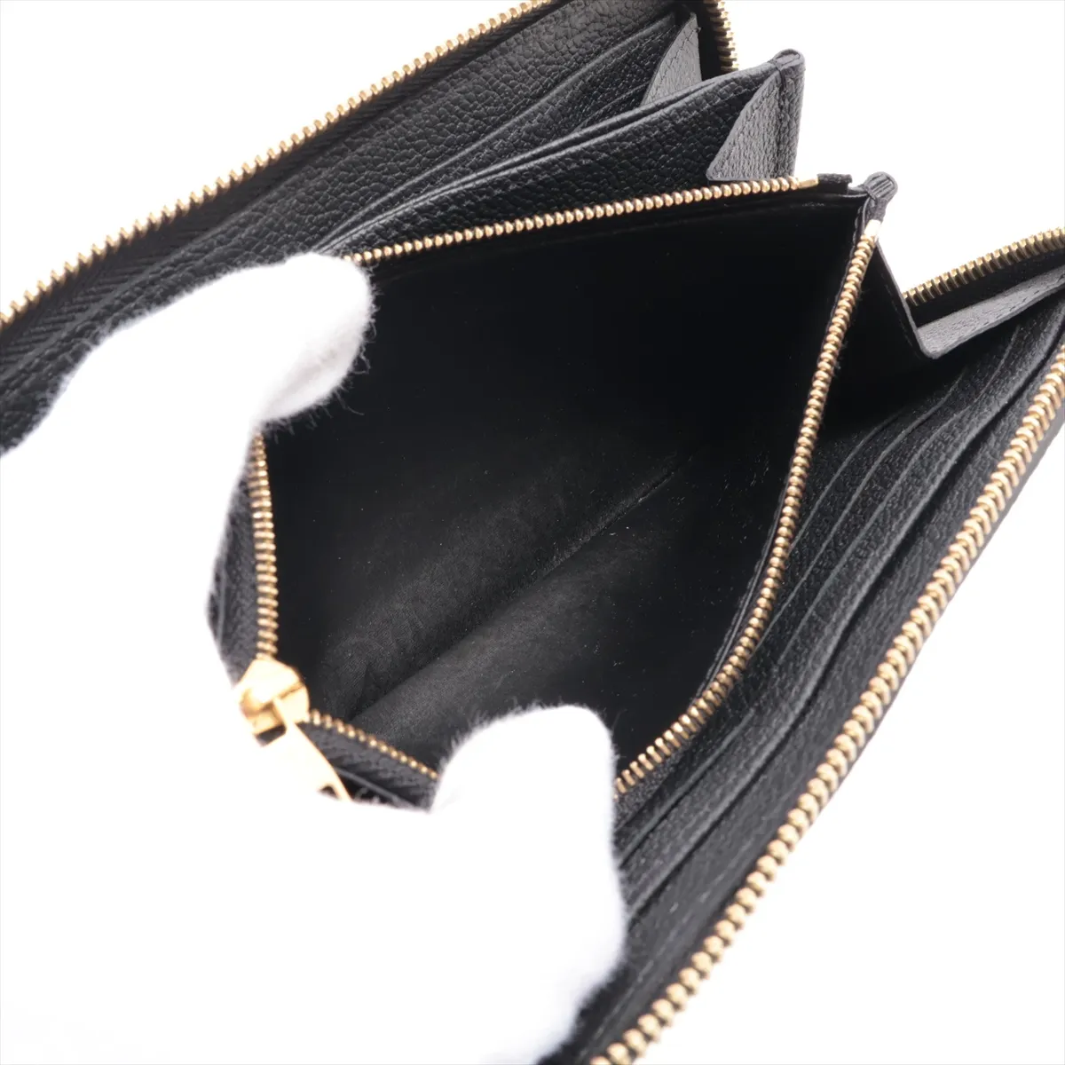 Bicolor Monogram Empreinte Zippy Wallet M80481 Noir x Cream Round Zip Wallet (RFID detected) — view 10