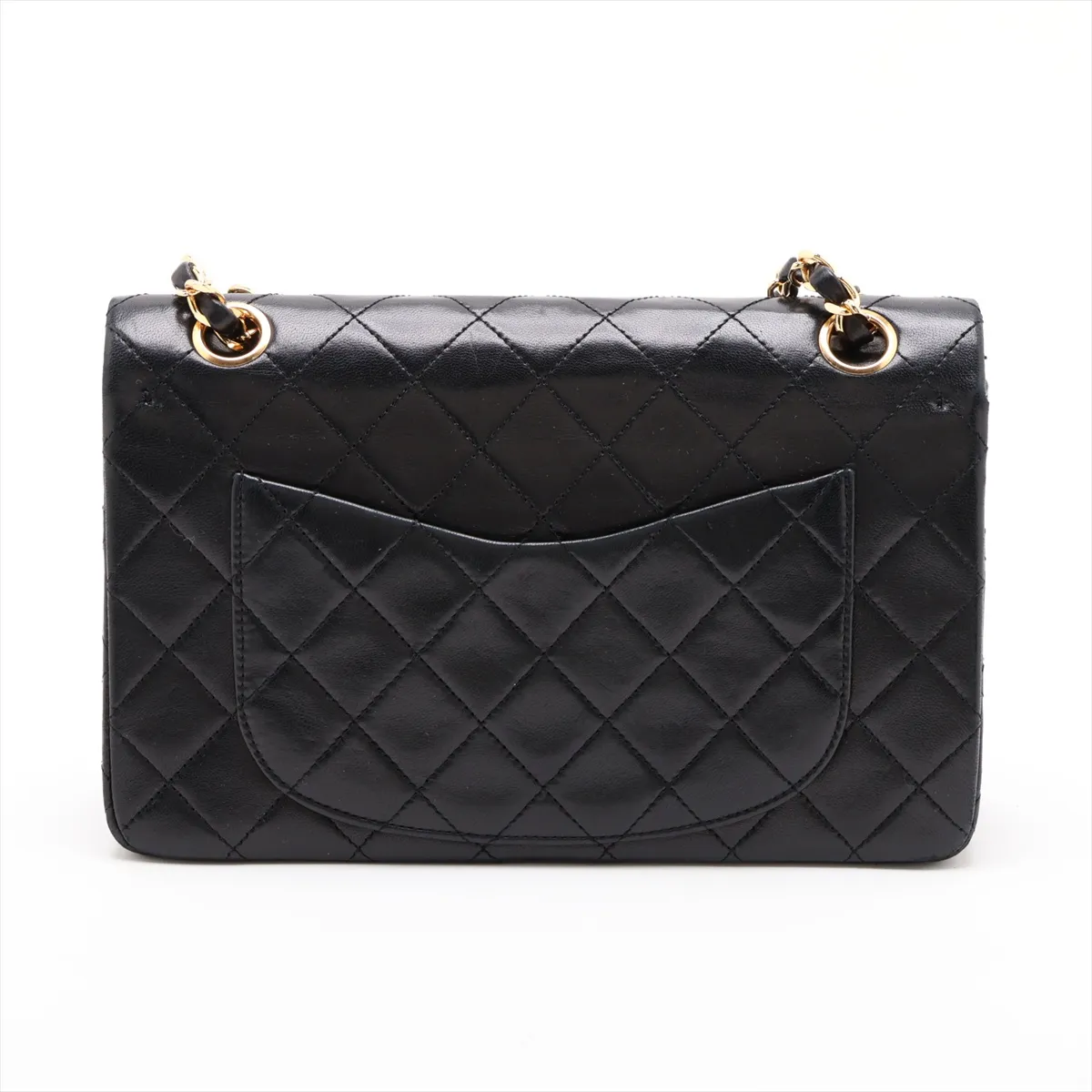 Matelassé 23 Small Lambskin Double Flap Double Chain Bag, Black with Gold Hardware, 0686939, Serial Number 0-series, A01113 — view 2