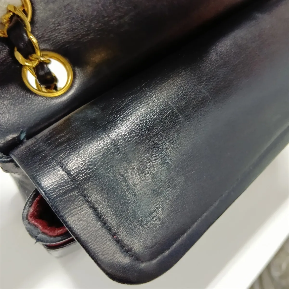 Matelassé 23 Small Lambskin Double Flap Double Chain Bag, Black with Gold Hardware, 0686939, Serial Number 0-series, A01113 — view 15
