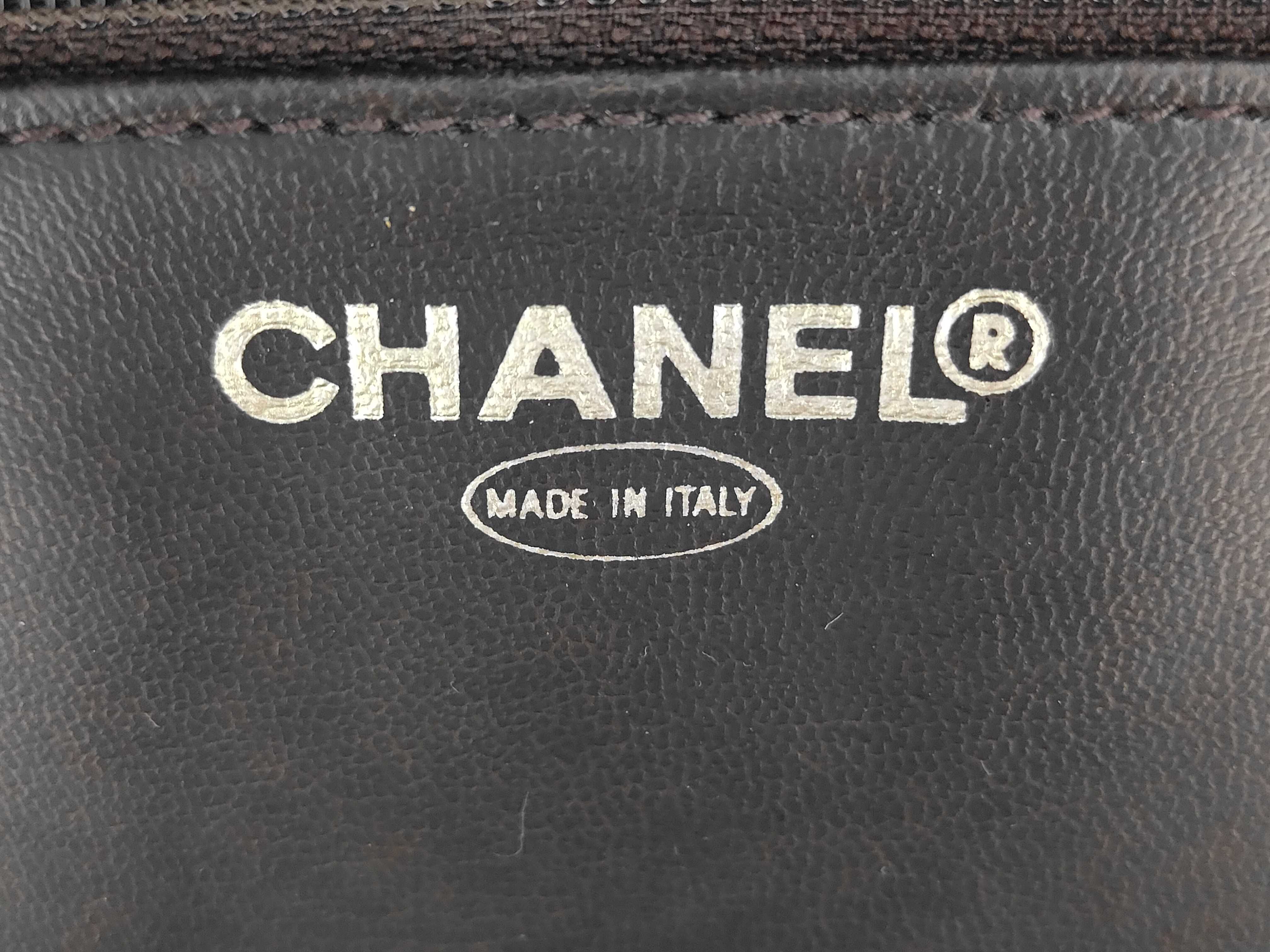 Caviar Skin Coco Mark Vanity Bag with Gold Hardware, Brown — view 12
