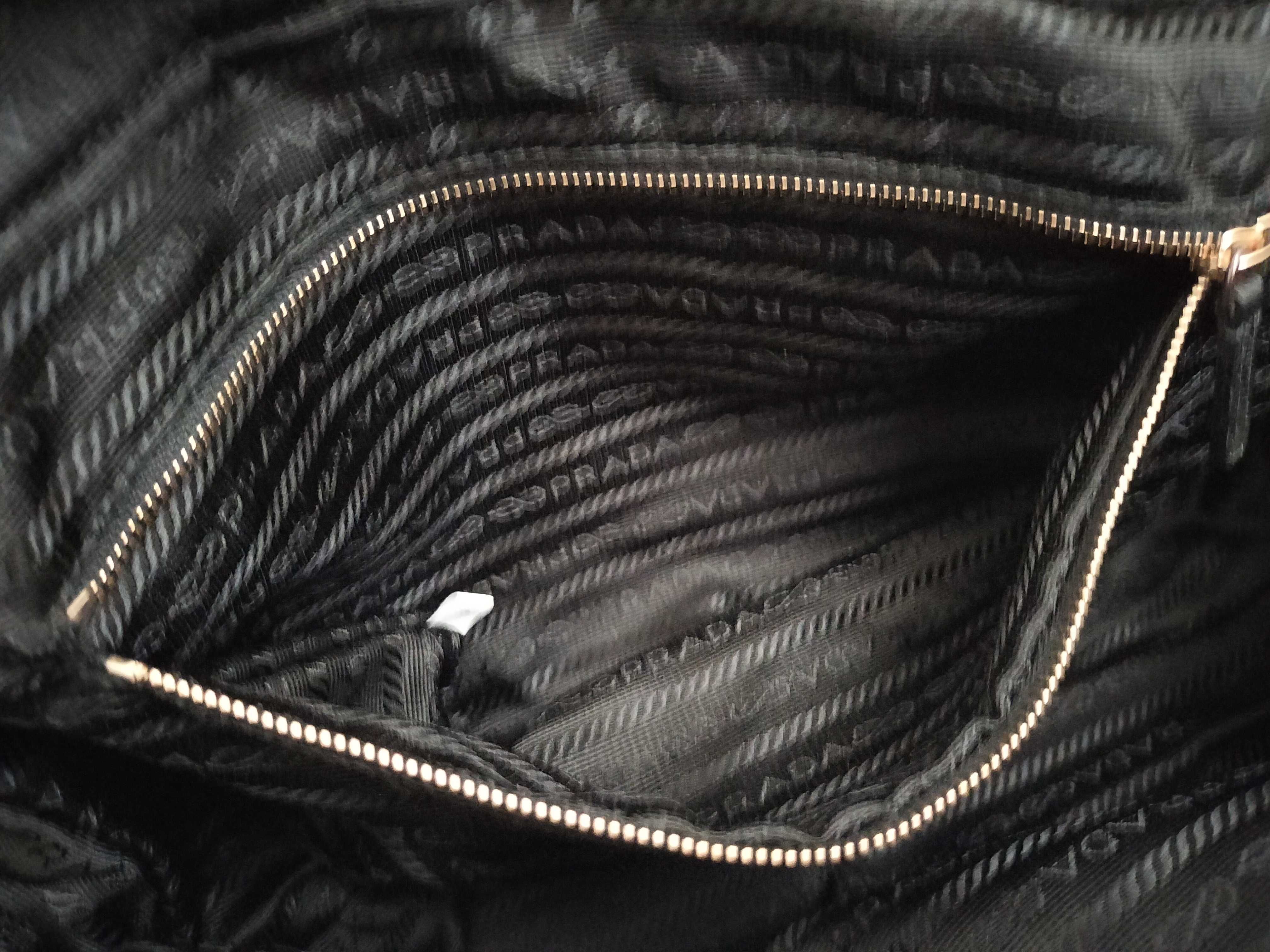 Triangular Plate Nylon x Leather Black Gold Hardware 26 Handbag — view 11