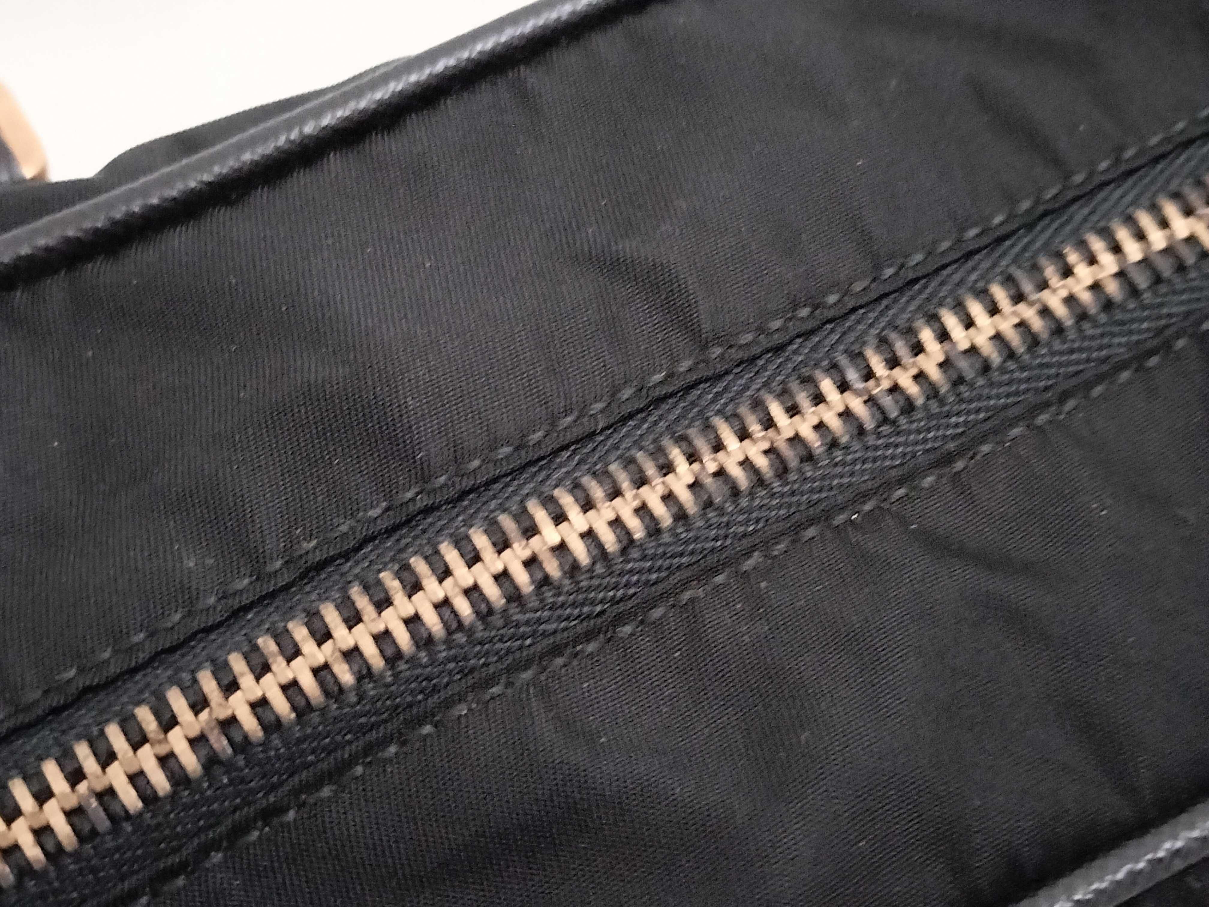 Triangular Plate Nylon x Leather Black Gold Hardware 26 Handbag — view 6