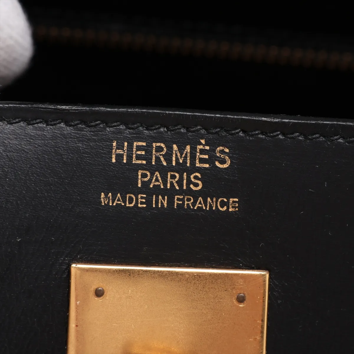 [Individually packaged] Hermes Kelly 35 Sellier Box Calf Black Gold Hardware G: 1977 — view 9
