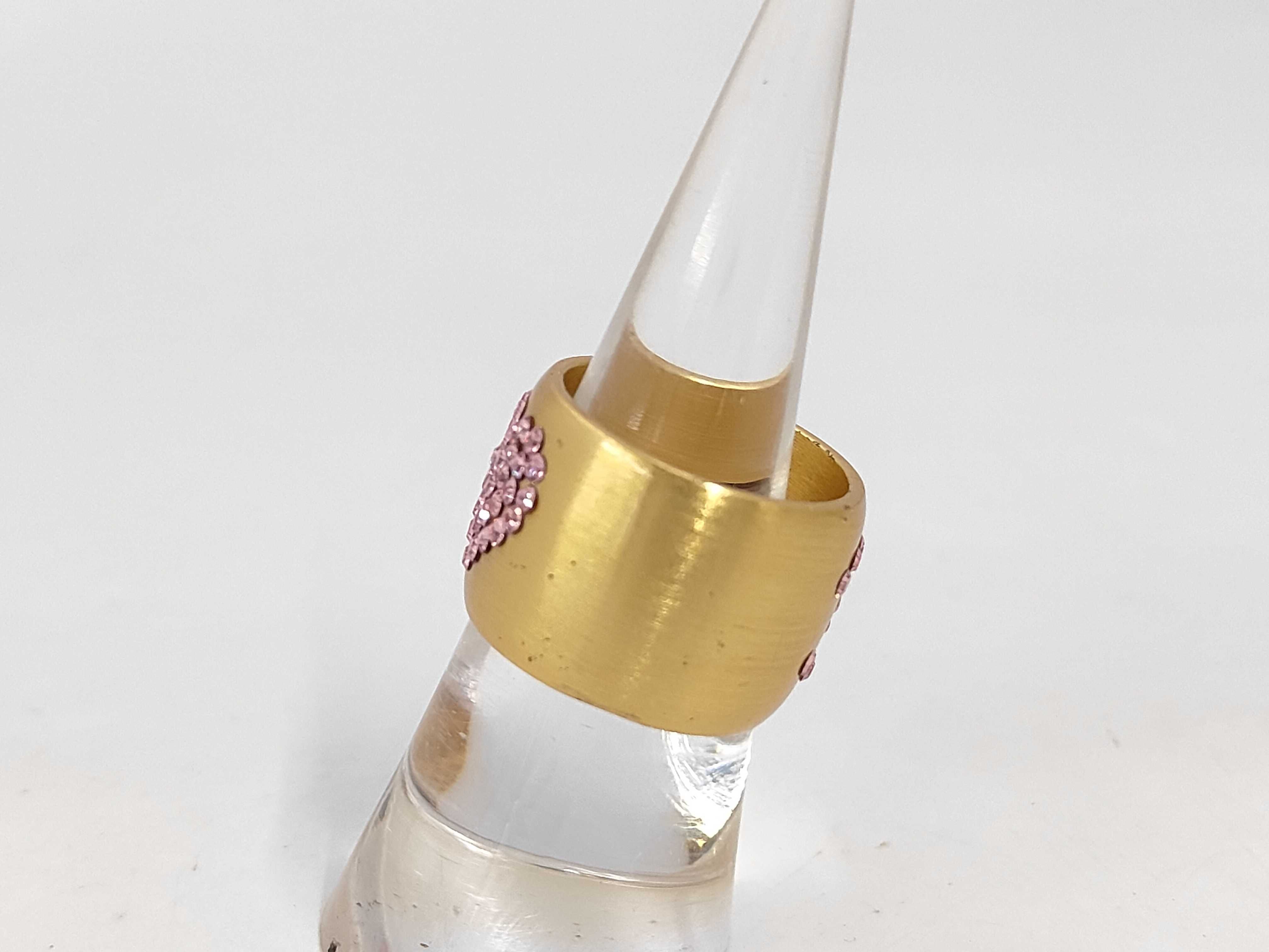 Coco Mark Ring GP Rhinestone Gold 02P Ring — view 2