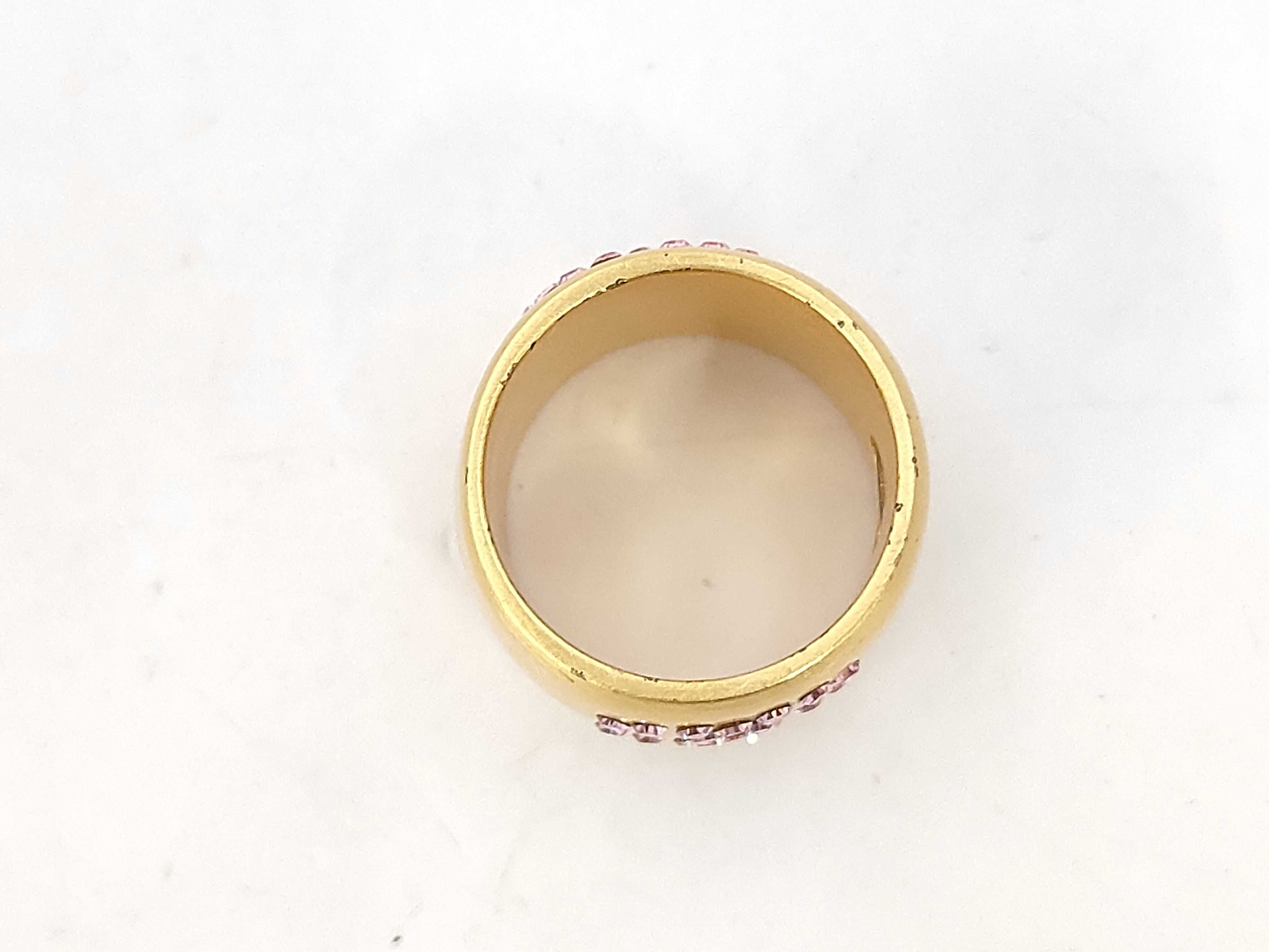 Coco Mark Ring GP Rhinestone Gold 02P Ring — view 3