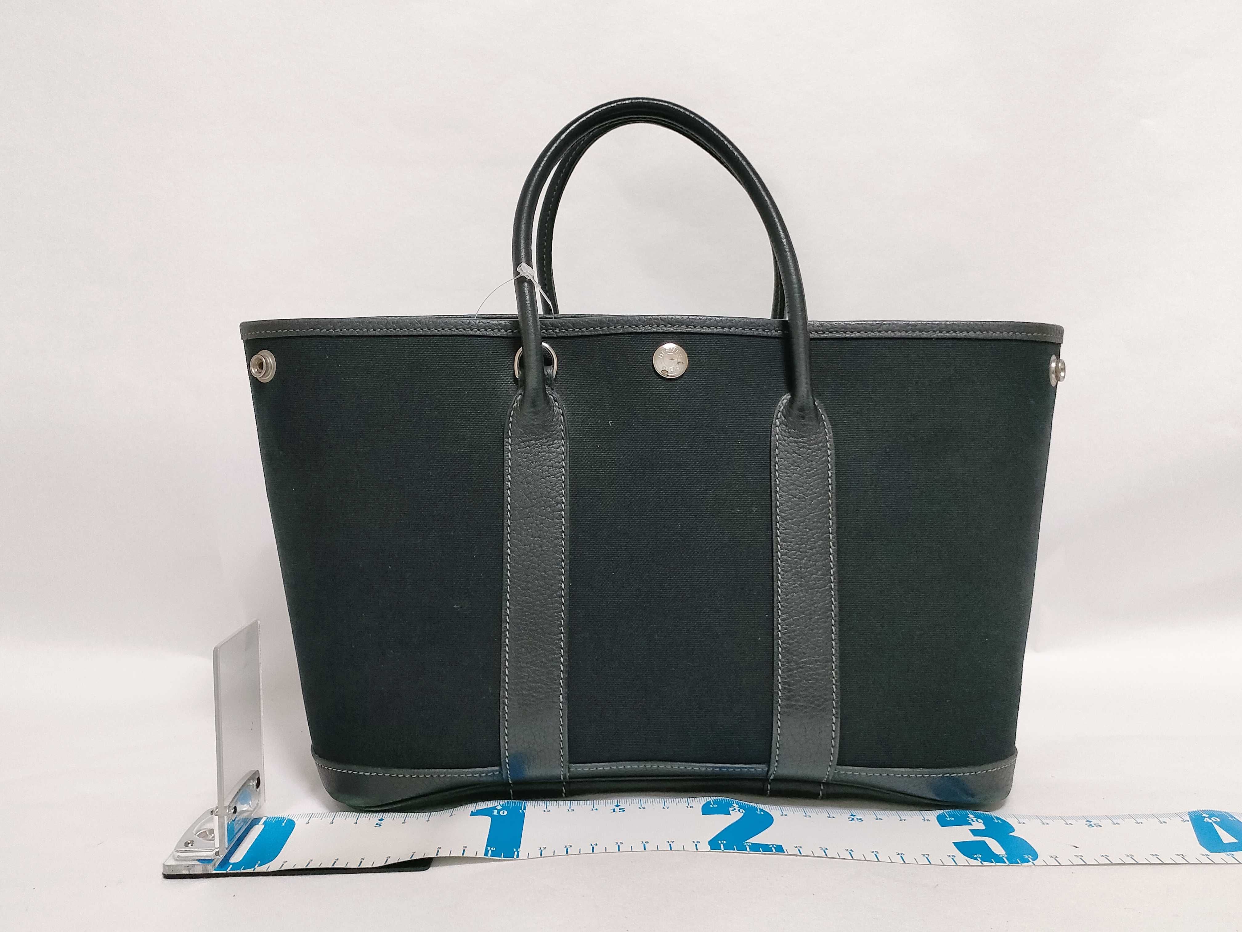 Garden Party TPM Toile Officier Black SV Metal Fittings Strap Missing Tote Bag — view 2