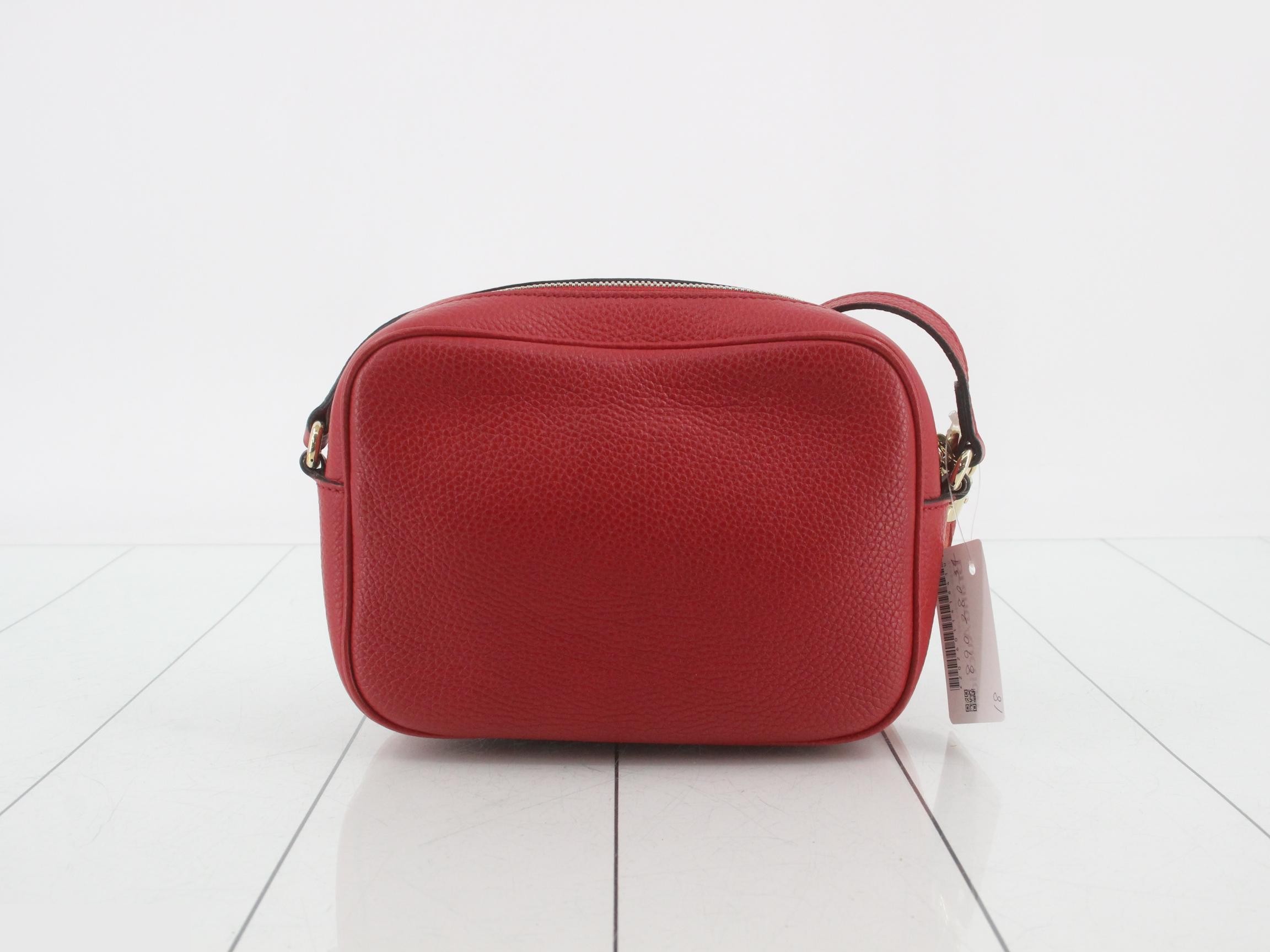 Soho Leather Shoulder Bag, Red — view 2