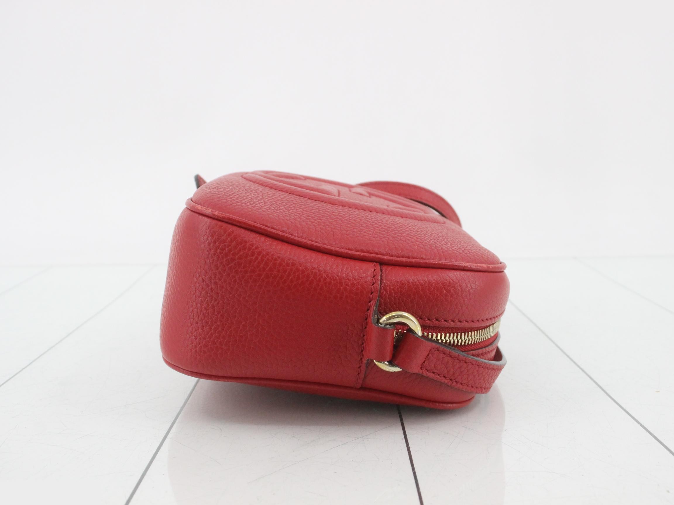 Soho Leather Shoulder Bag, Red — view 3