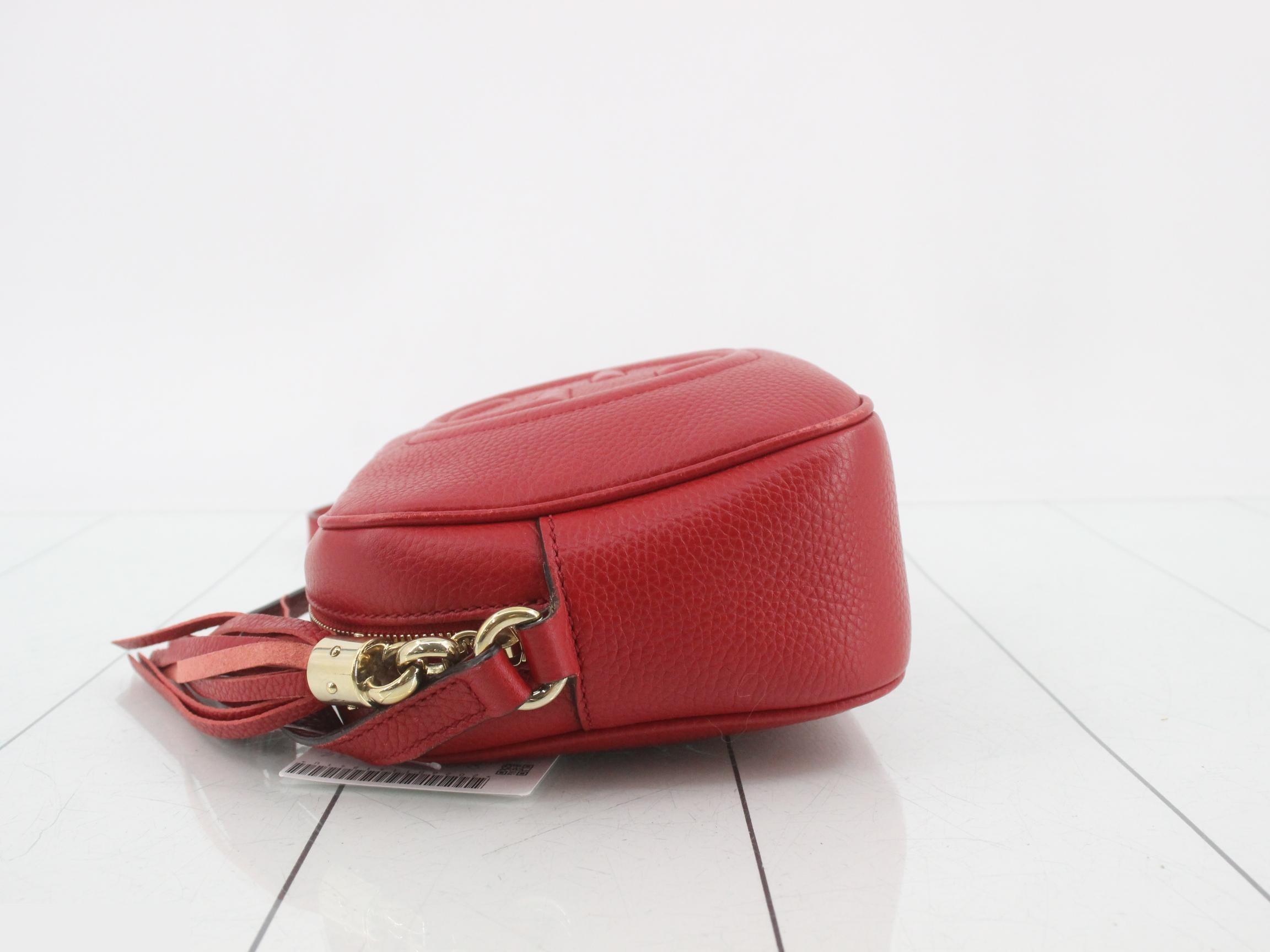 Soho Leather Shoulder Bag, Red — view 4