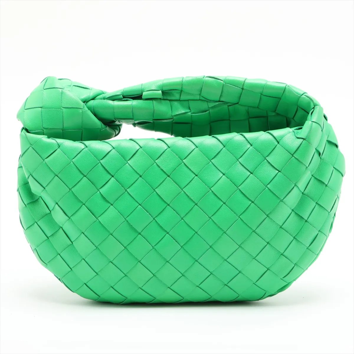 Intrecciato Mini Jodie Leather Handbag, Green
