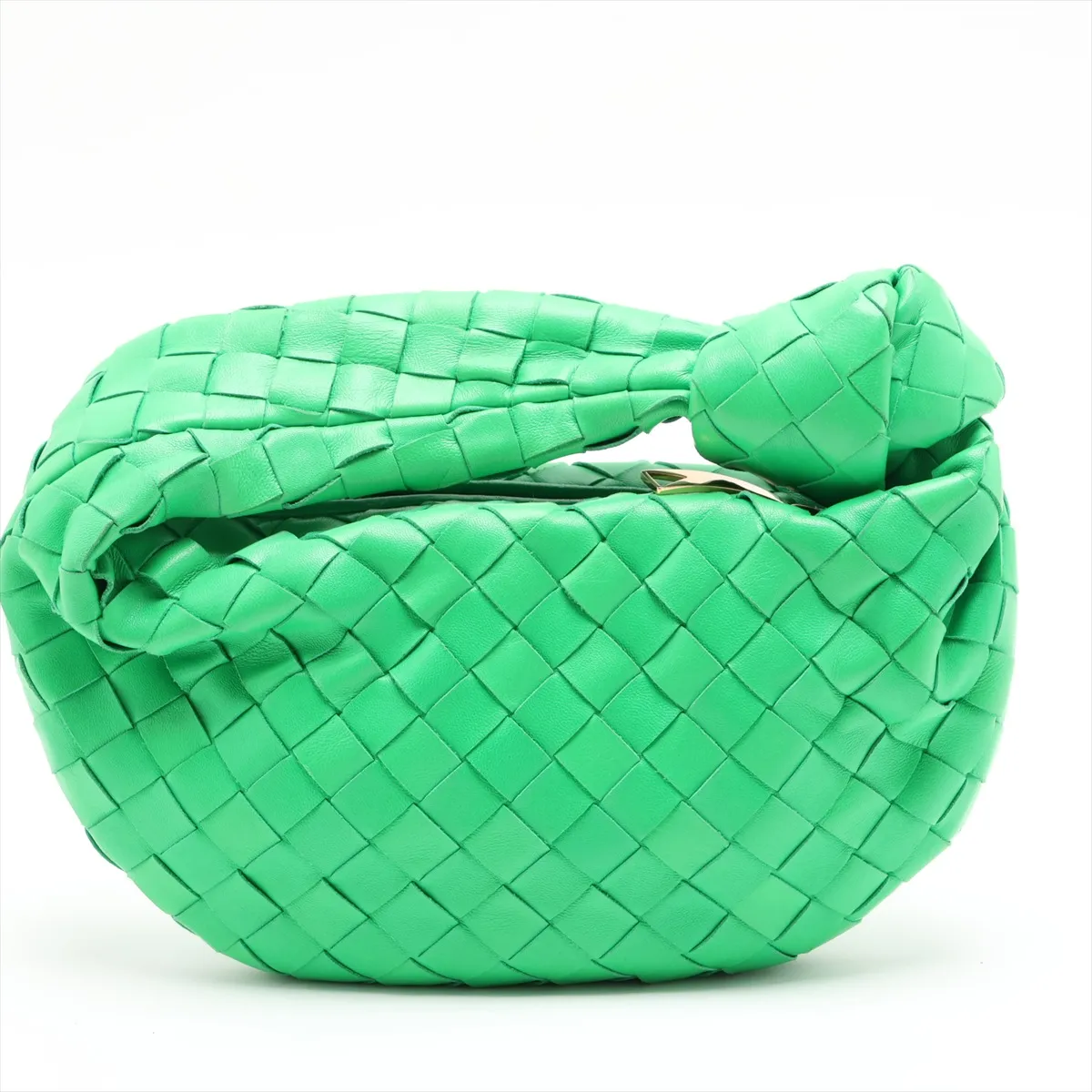 Intrecciato Mini Jodie Leather Handbag, Green — view 2