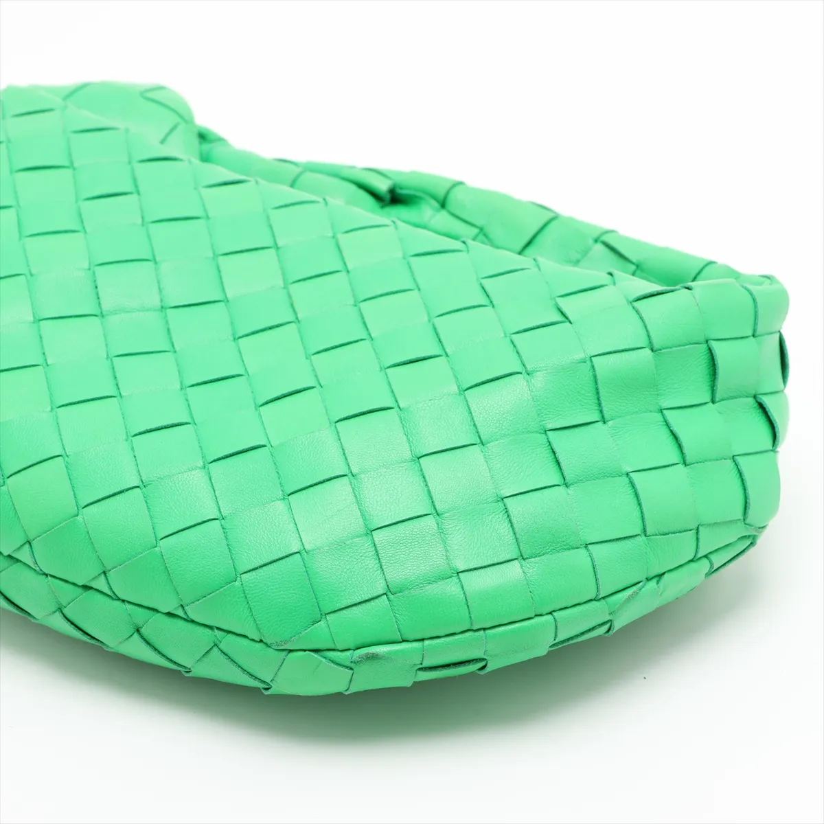 Intrecciato Mini Jodie Leather Handbag, Green — view 3