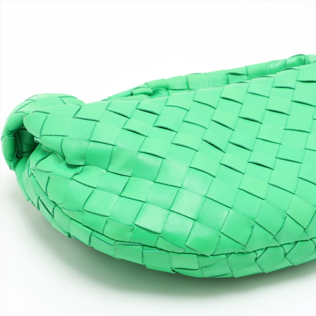 Intrecciato Mini Jodie Leather Handbag, Green — view 4