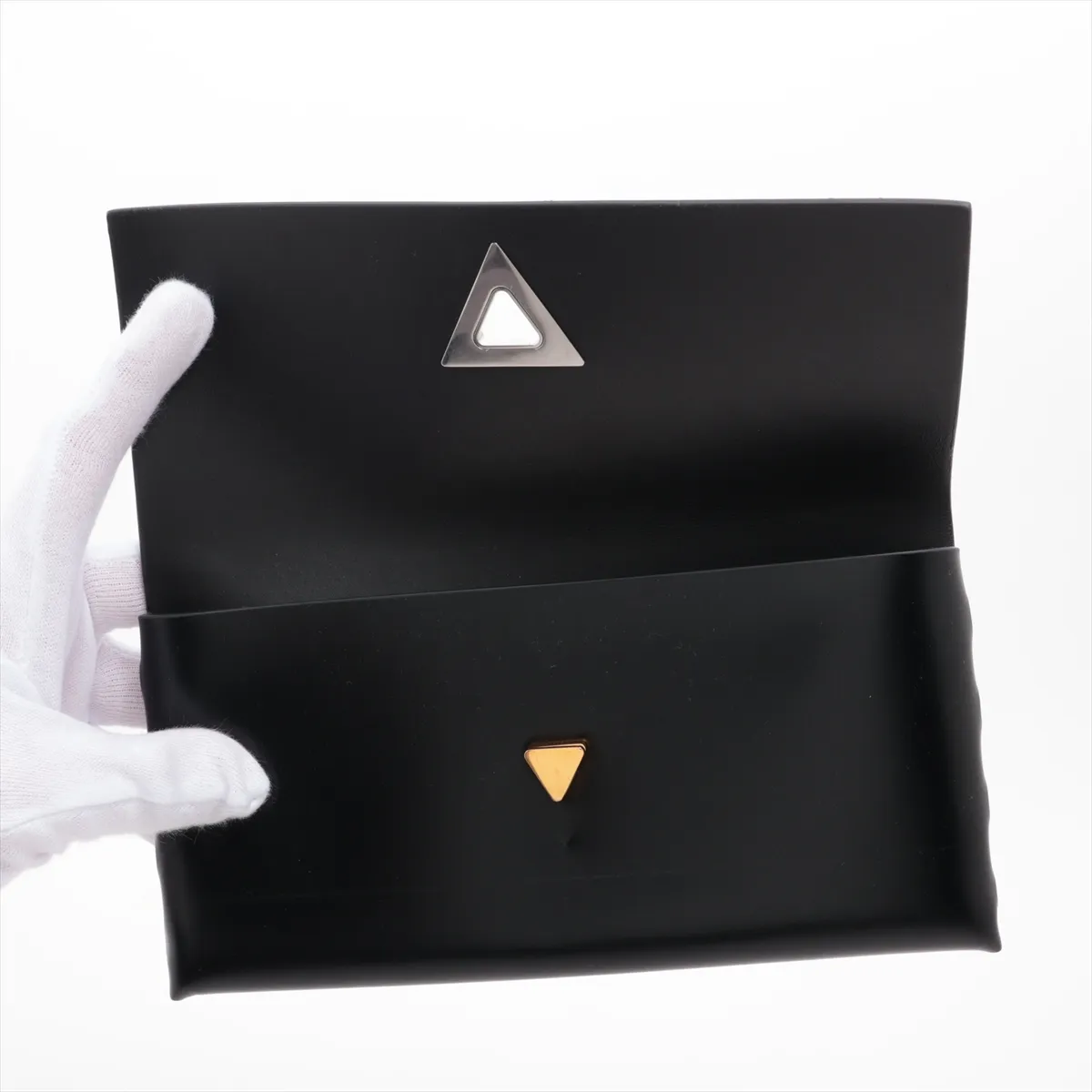 Leather Long Wallet, Black — view 3