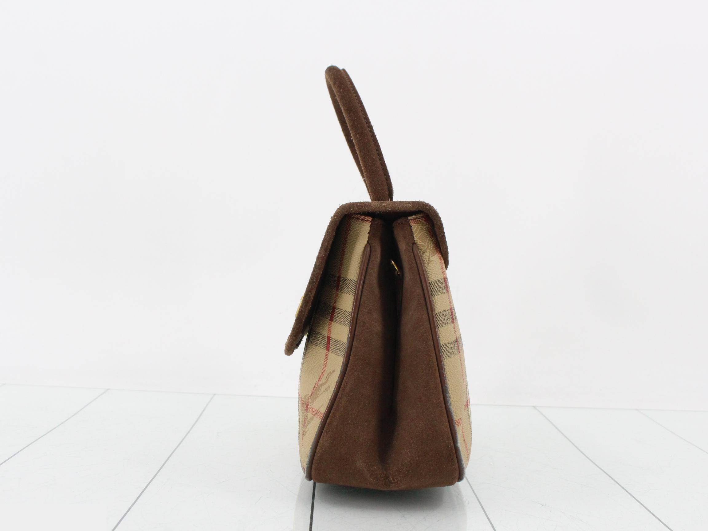 Nova Check 2-Way Bag, PVC x Suede, Beige x Brown — view 3