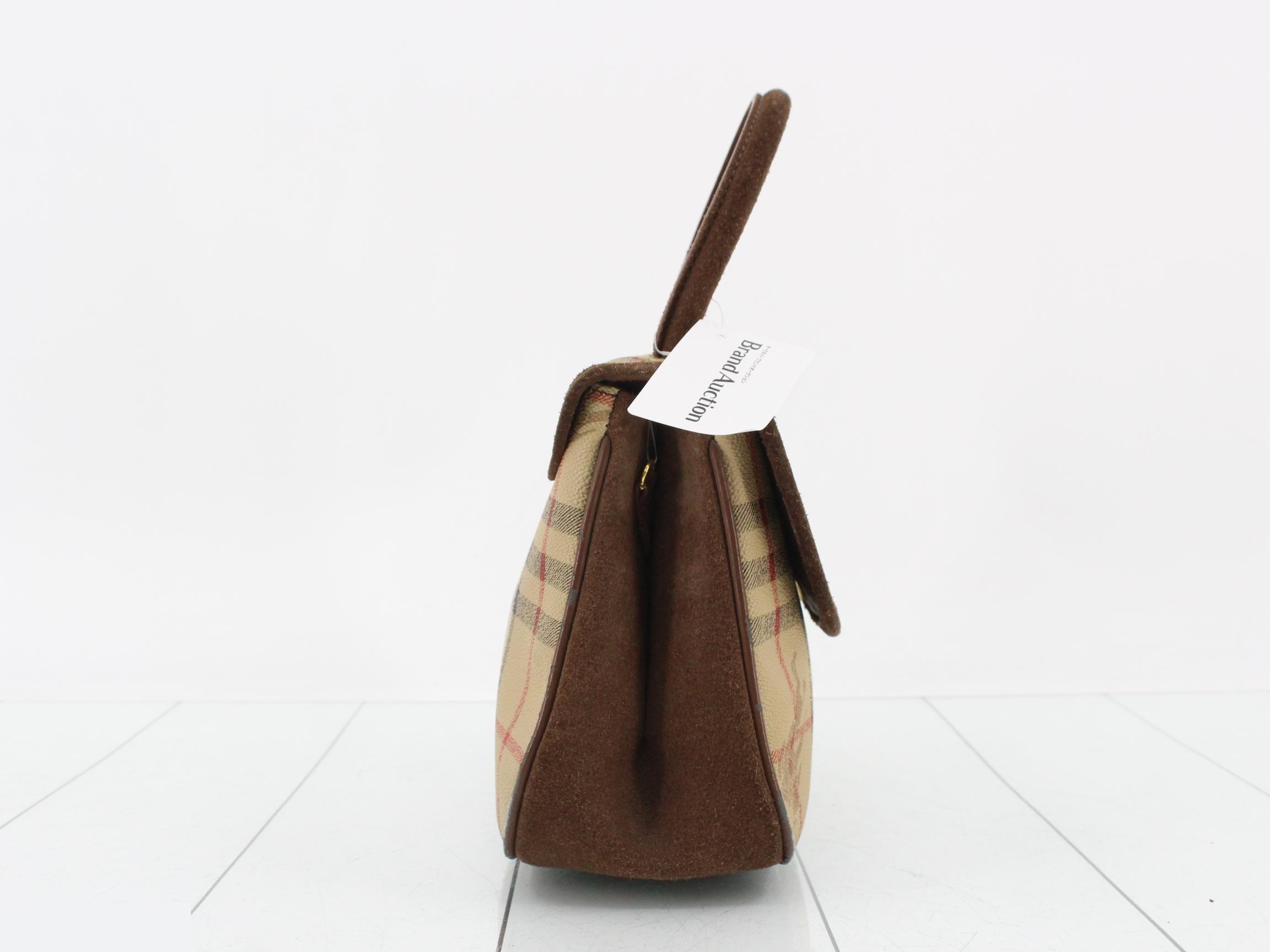 Nova Check 2-Way Bag, PVC x Suede, Beige x Brown — view 4