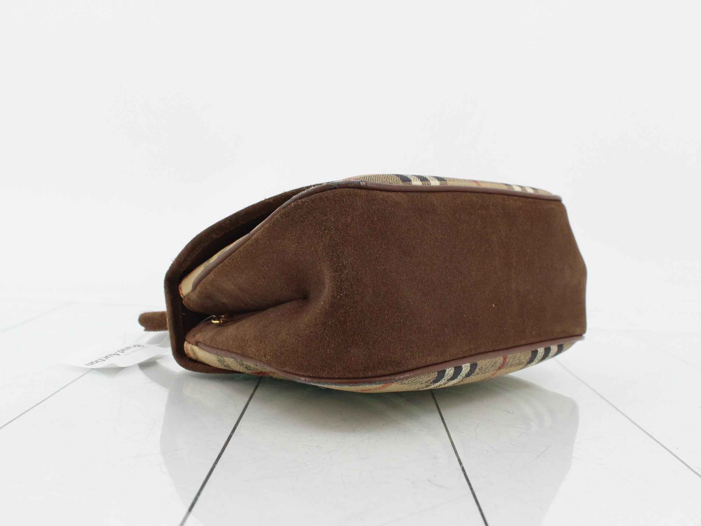Nova Check 2-Way Bag, PVC x Suede, Beige x Brown — view 5