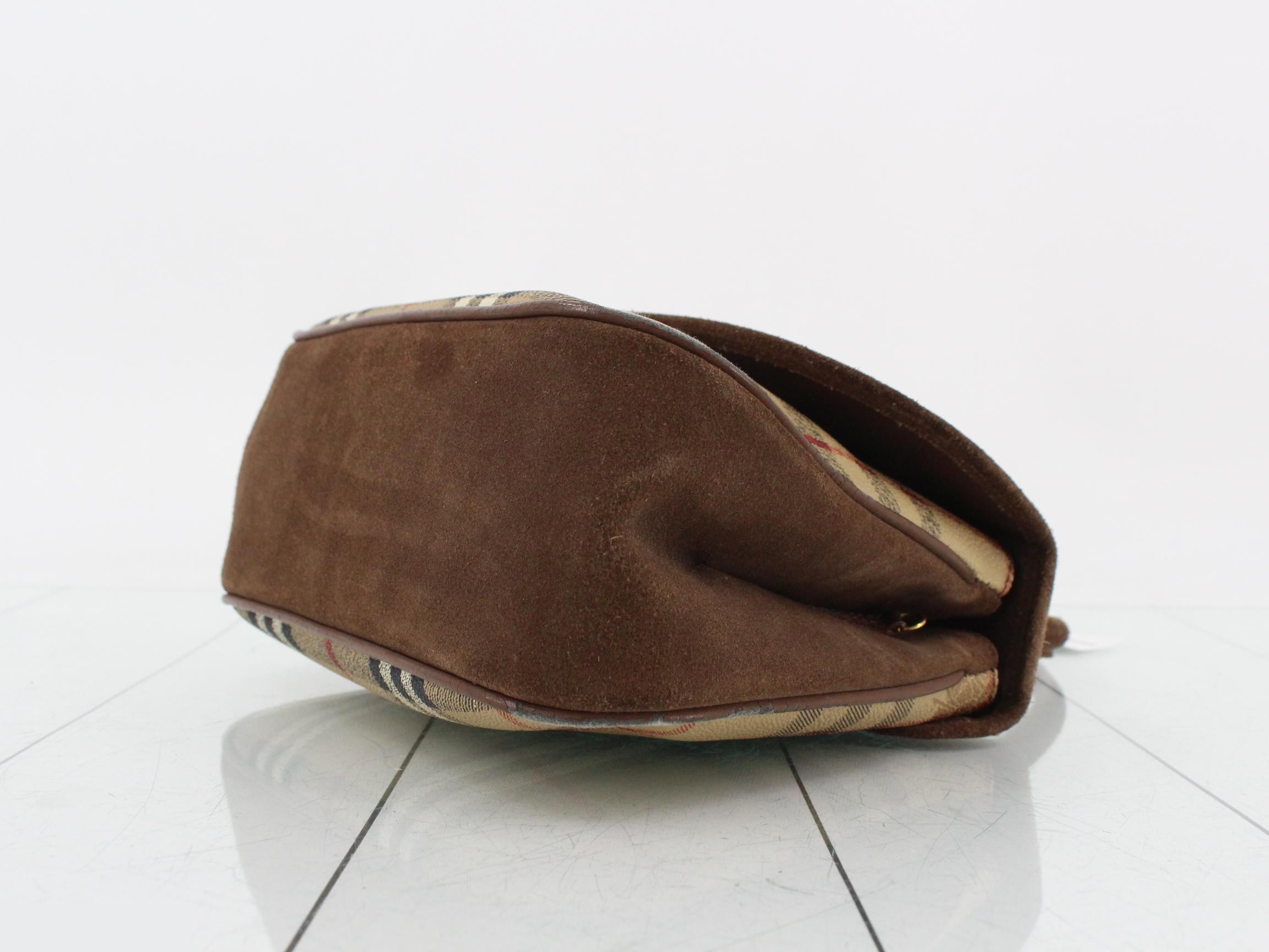 Nova Check 2-Way Bag, PVC x Suede, Beige x Brown — view 6