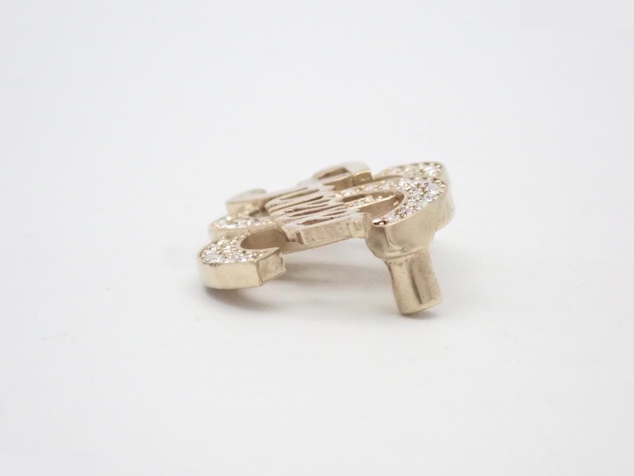brooch, Coco Mark, rhinestones, A21S, width 3.5cm — view 3