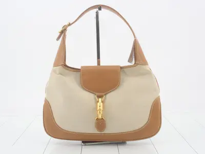 New Jackie Shoulder Bag, Beige, Vintage, 001 113