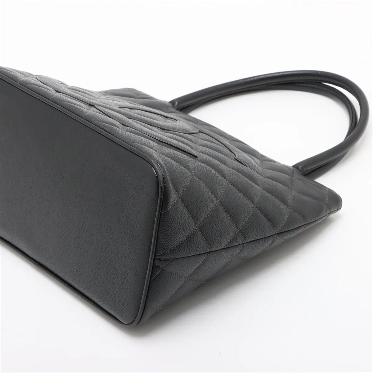 reprint caviar skin tote bag black gold hardware 5694375 5th series — view 3