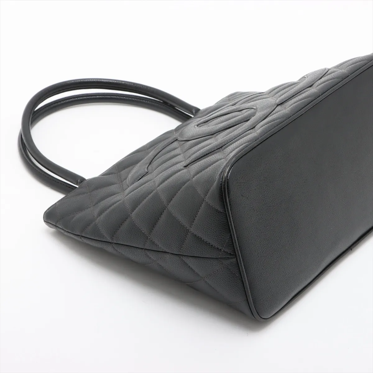 reprint caviar skin tote bag black gold hardware 5694375 5th series — view 4
