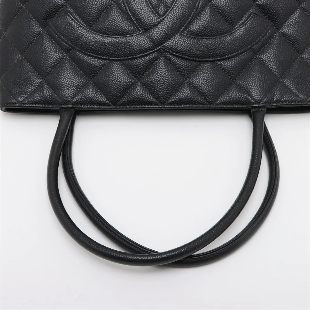 reprint caviar skin tote bag black gold hardware 5694375 5th series — view 5