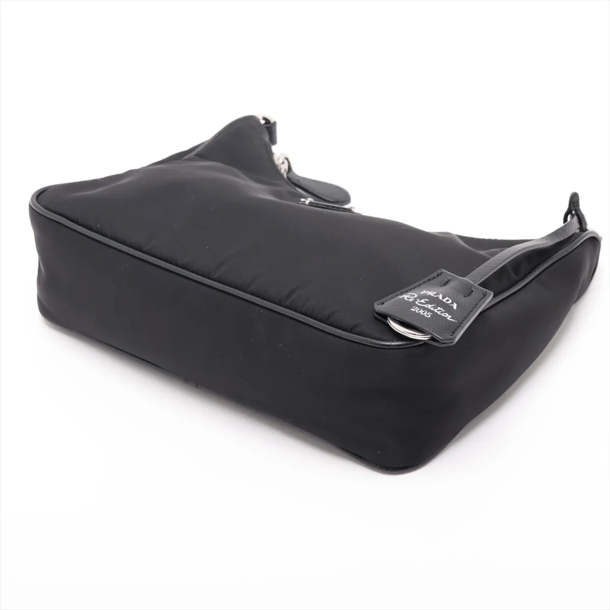 Tessuto Nylon x Leather 2-Way Shoulder Bag, Black — view 3