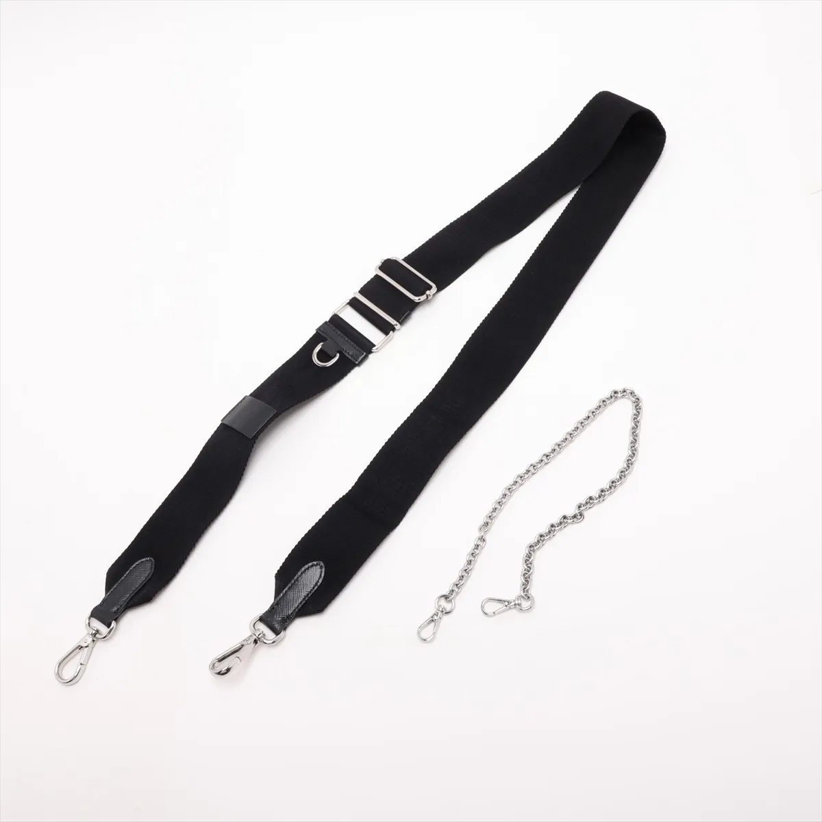Tessuto Nylon x Leather 2-Way Shoulder Bag, Black — view 5