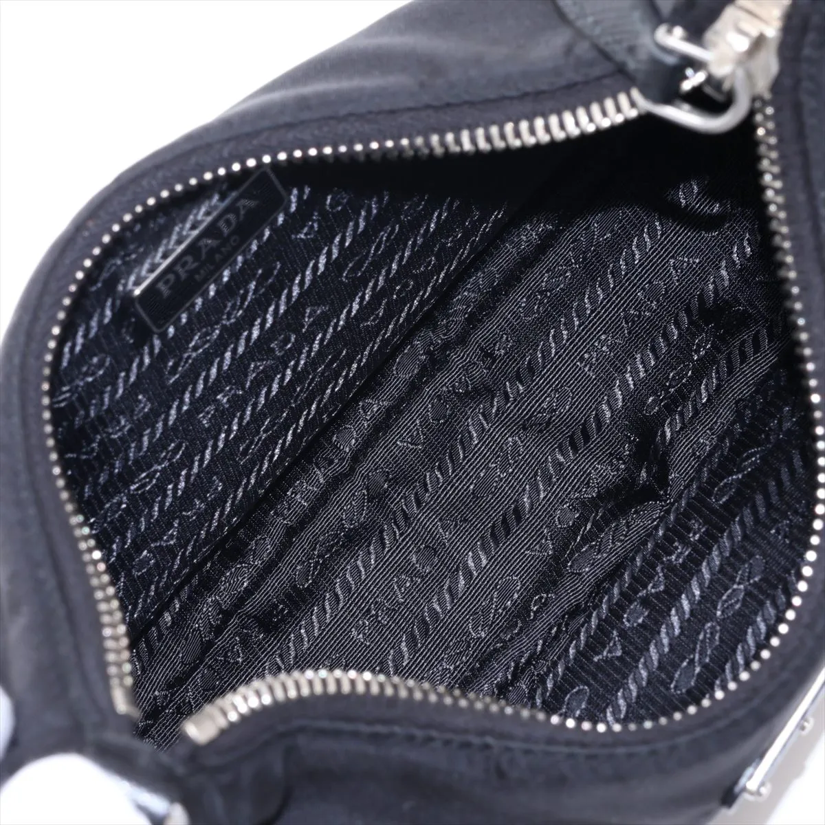 Tessuto Nylon x Leather 2-Way Shoulder Bag, Black — view 6