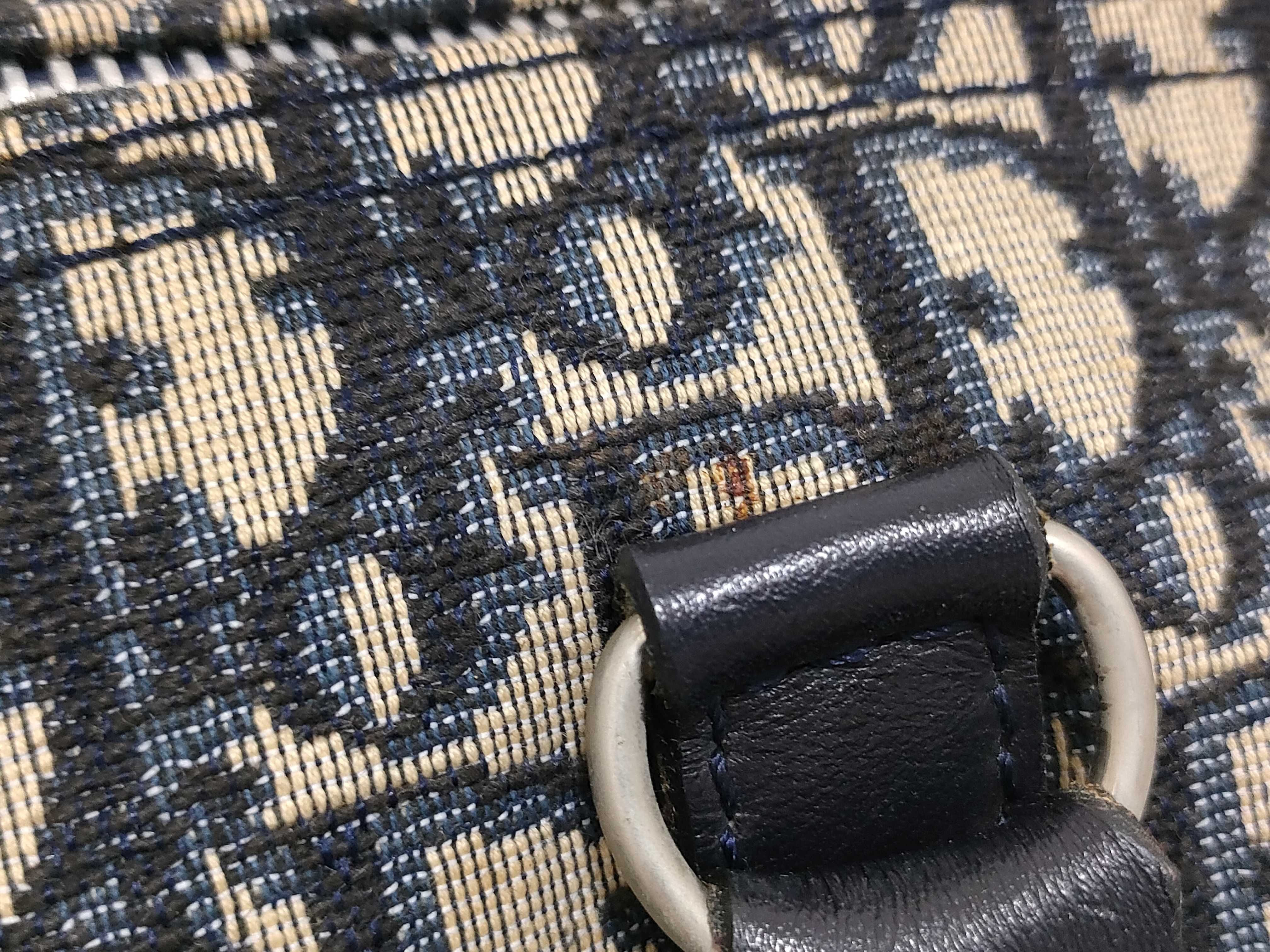 Trotter Mini Boston Bag Handbag - Trotter Canvas Leather Navy Handbag — view 14
