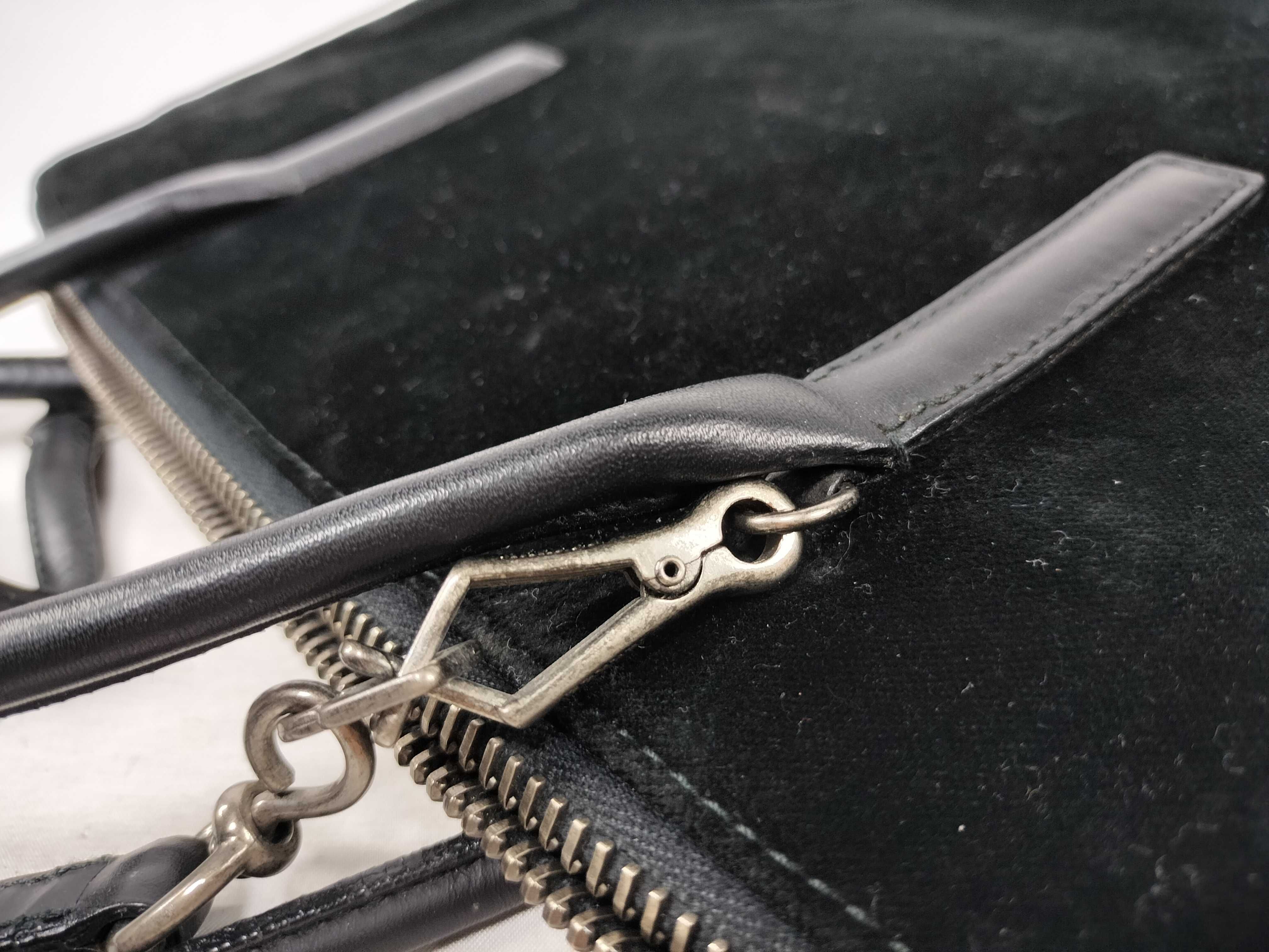 2-Way Triangle Logo Tote Shoulder Bag Velour Leather Shoulder Bag — view 15