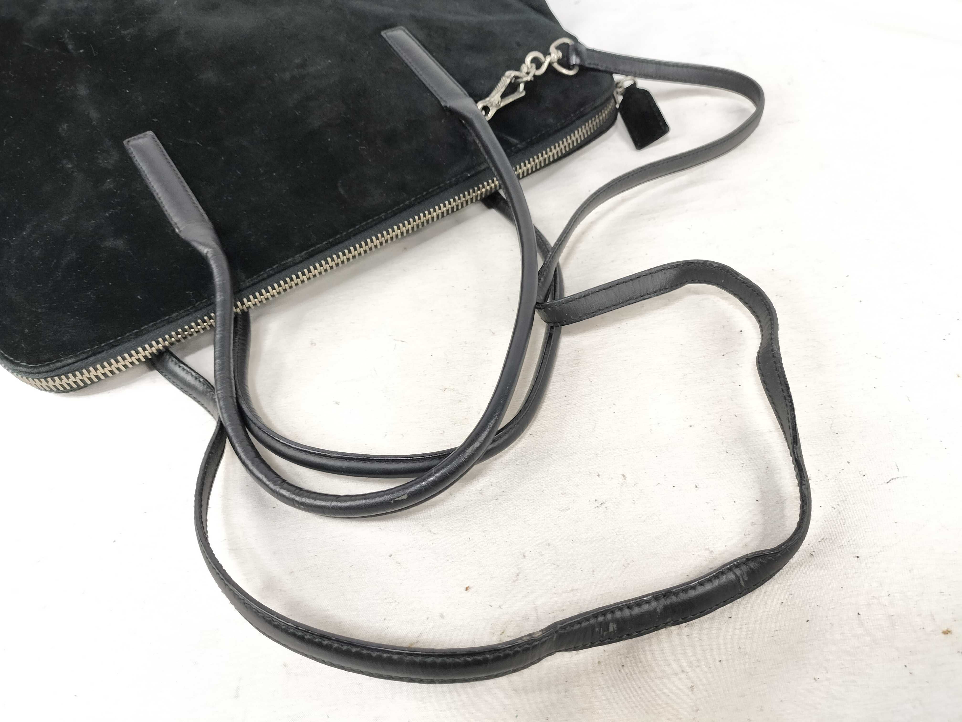 2-Way Triangle Logo Tote Shoulder Bag Velour Leather Shoulder Bag — view 6
