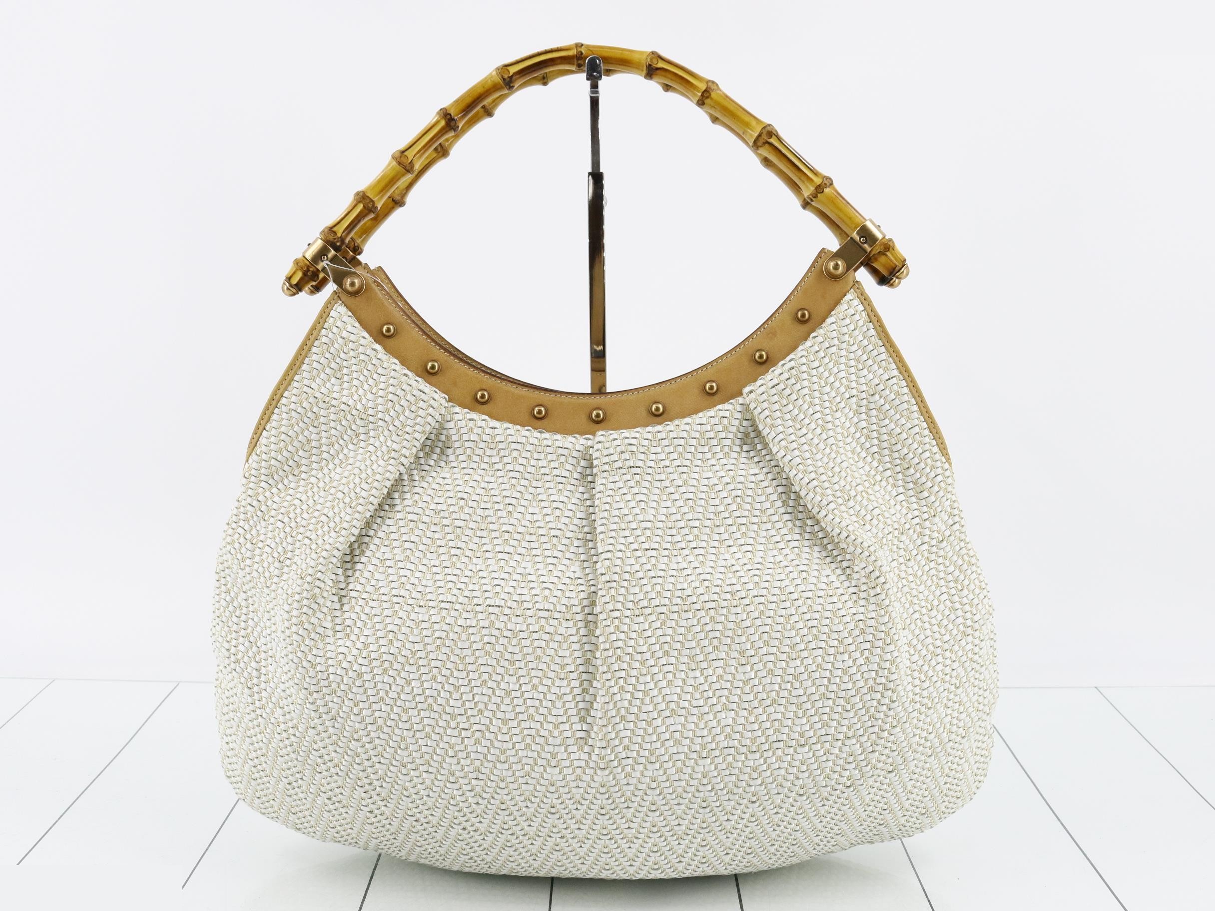 Bamboo studded shoulder bag — view 2