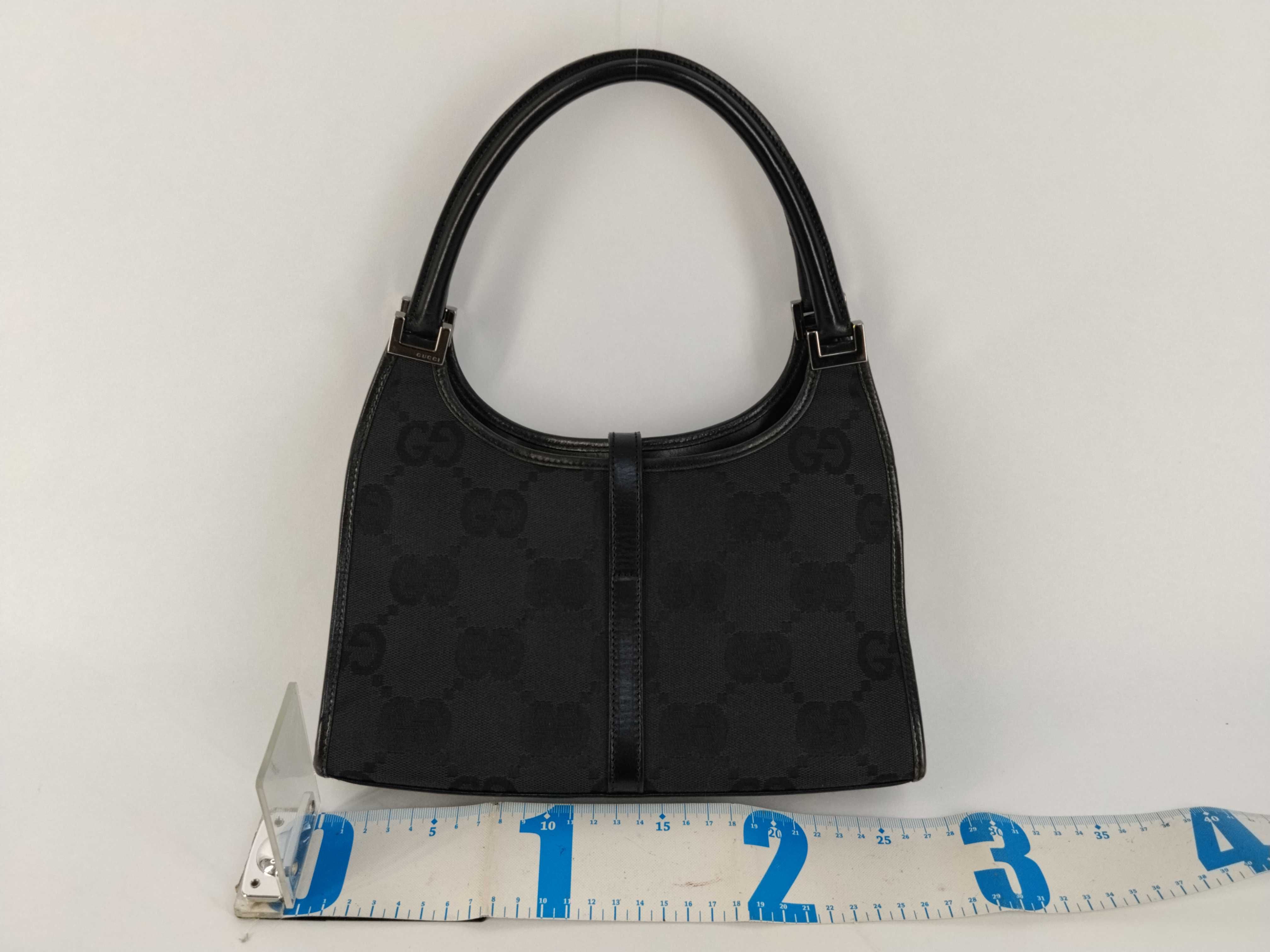Jackie Canvas x Leather Handbag, Black — view 2