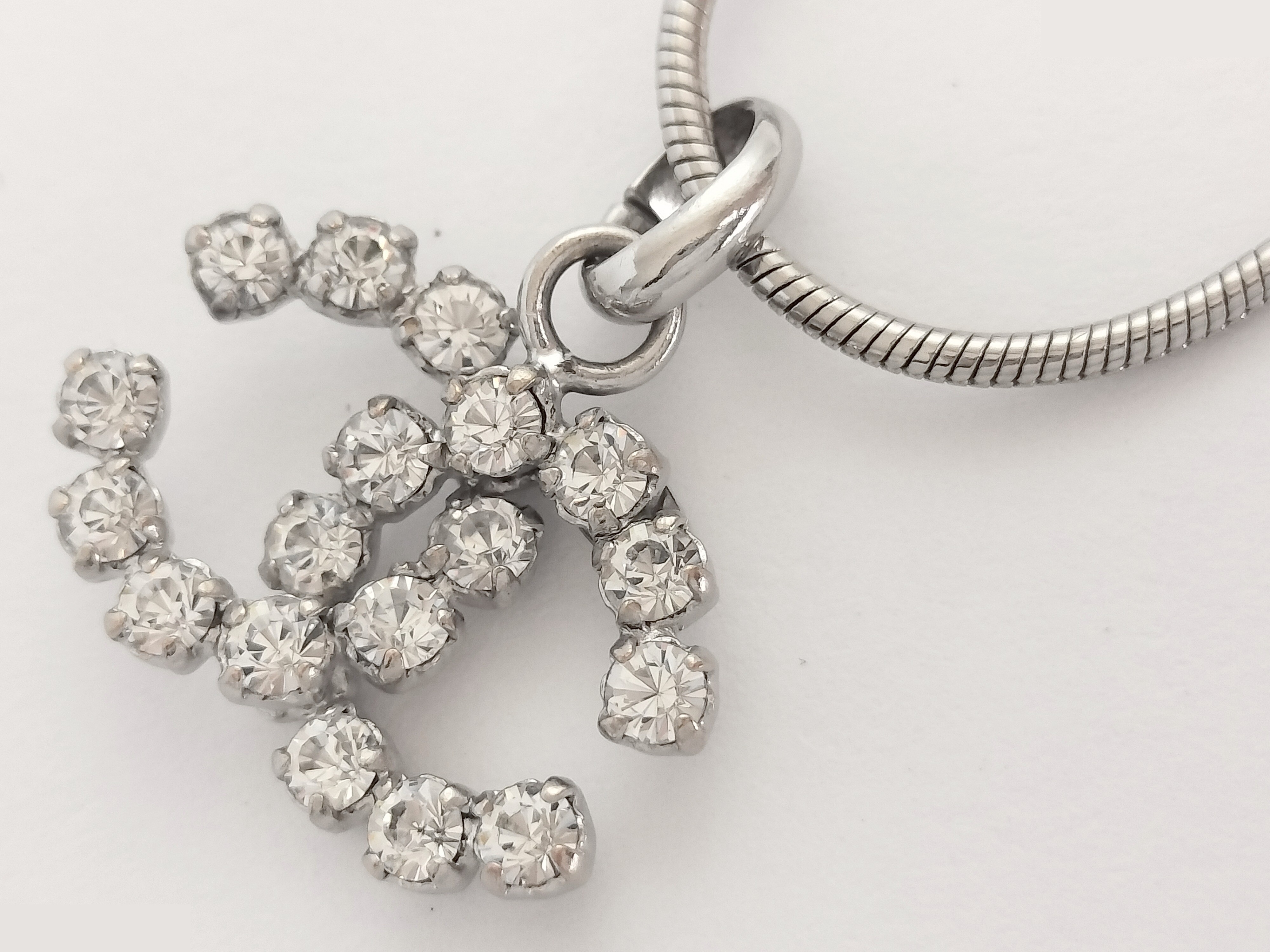 Coco Rhinestone Silver Necklace, Chain approx. 42cm — view 4
