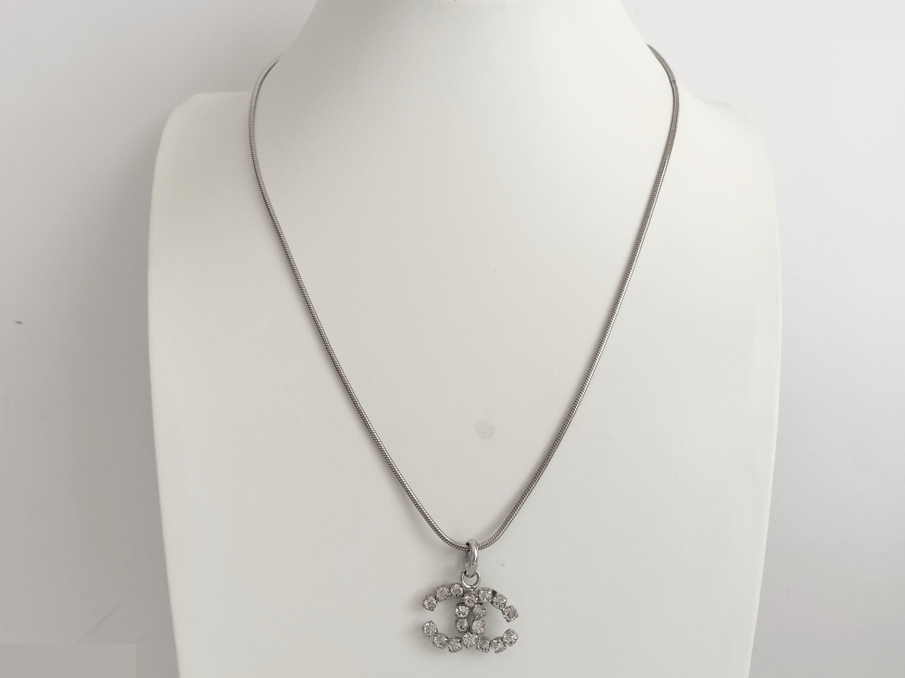 Coco Rhinestone Silver Necklace, Chain approx. 42cm — view 5
