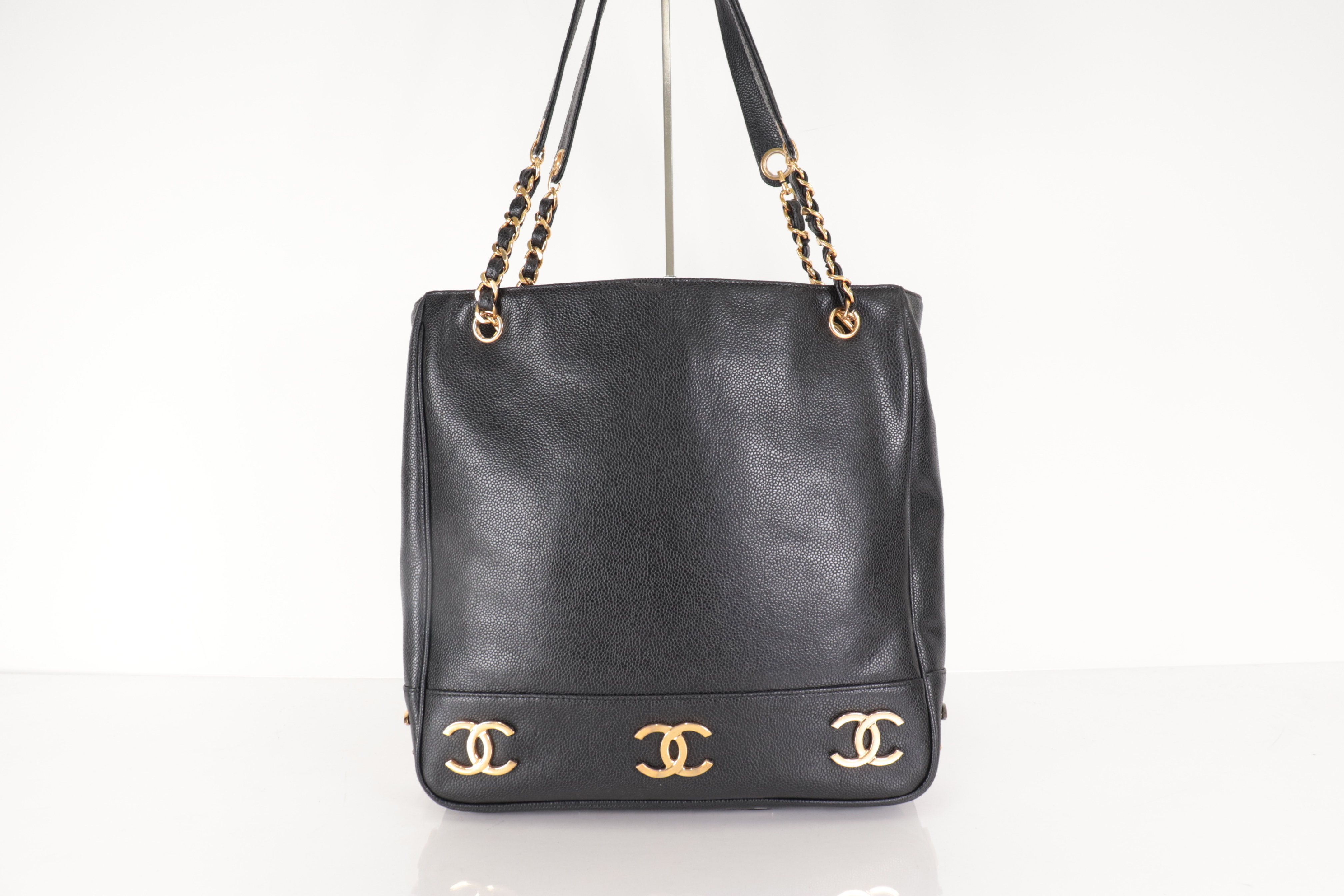 Triple Coco Caviar Chain Tote Bag (Series 5) — view 2