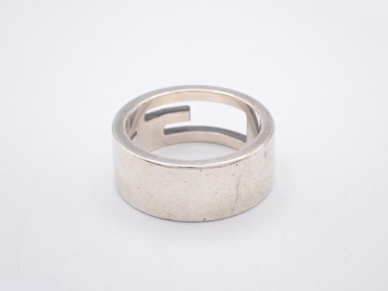 Branded G Ring Engraved 13 Actual Size #12 Ag925 7.4g — view 2