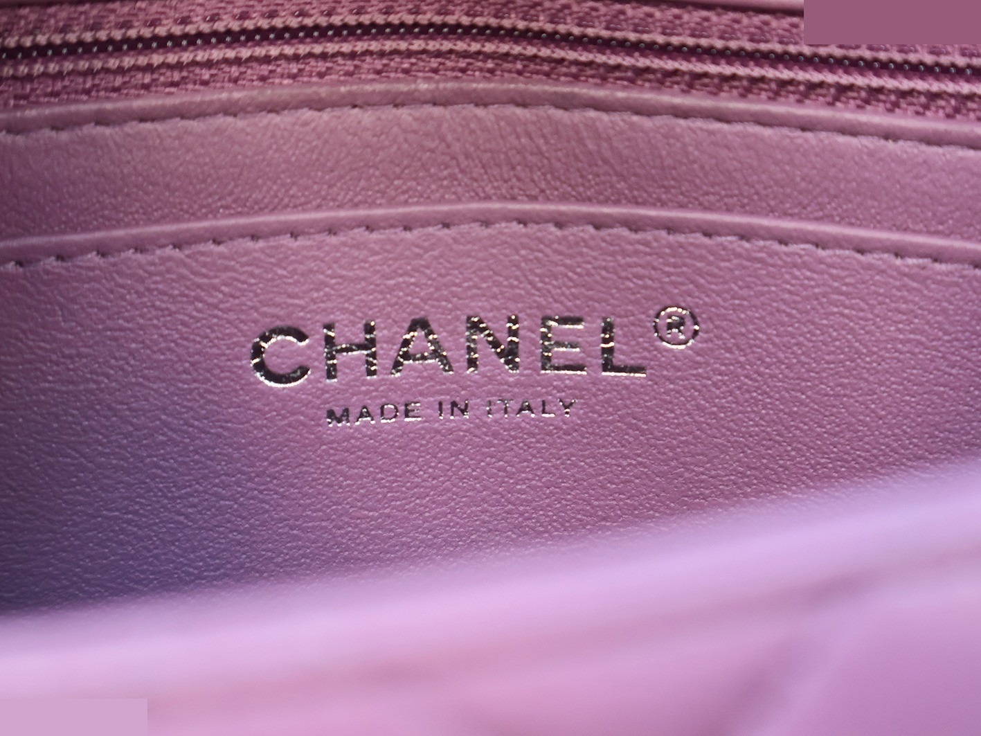 Mini Matelassé 17 Lambskin Chain Shoulder Bag, Purple — view 11