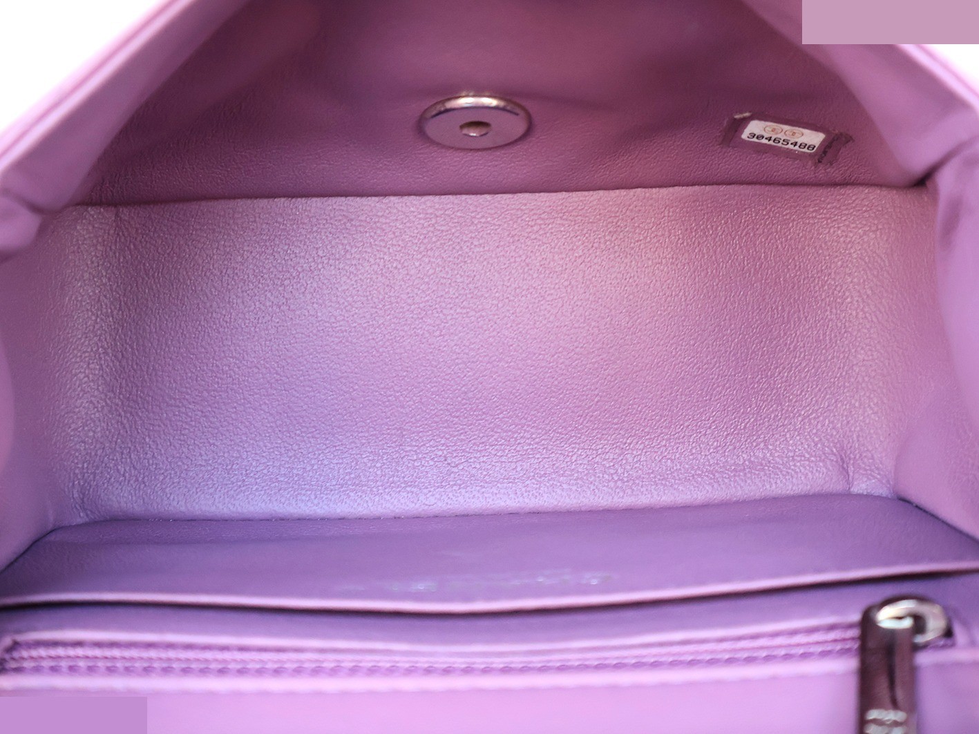 Mini Matelassé 17 Lambskin Chain Shoulder Bag, Purple — view 12