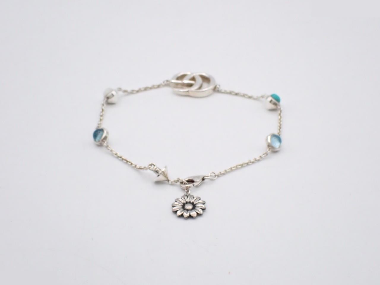 SV925 6.5g Turquoise Mother of Pearl Blue Topaz — view 2