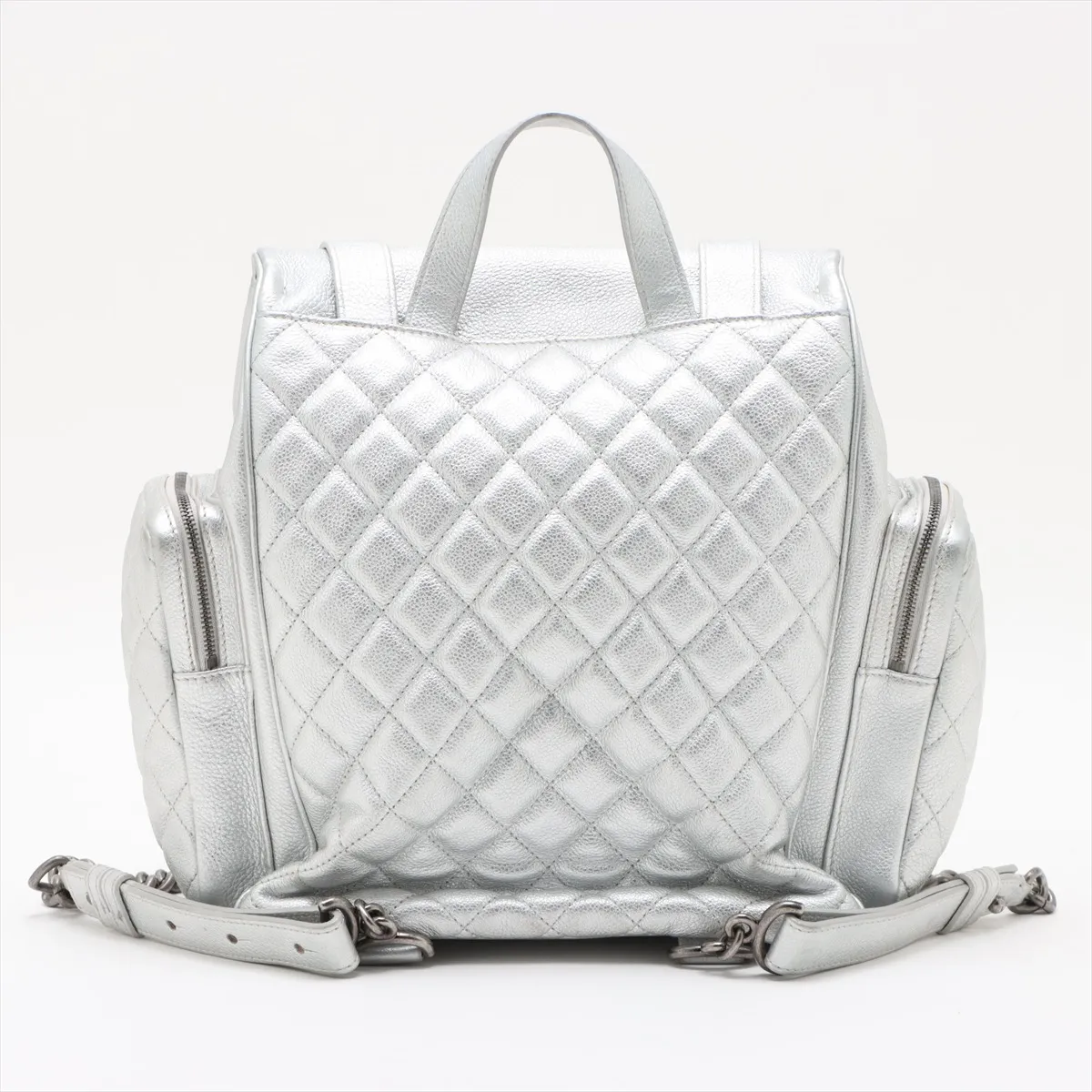 Matelasse Leather Chain Backpack Silver Gunmetal Metal Fittings 22288328 22nd Series — view 2