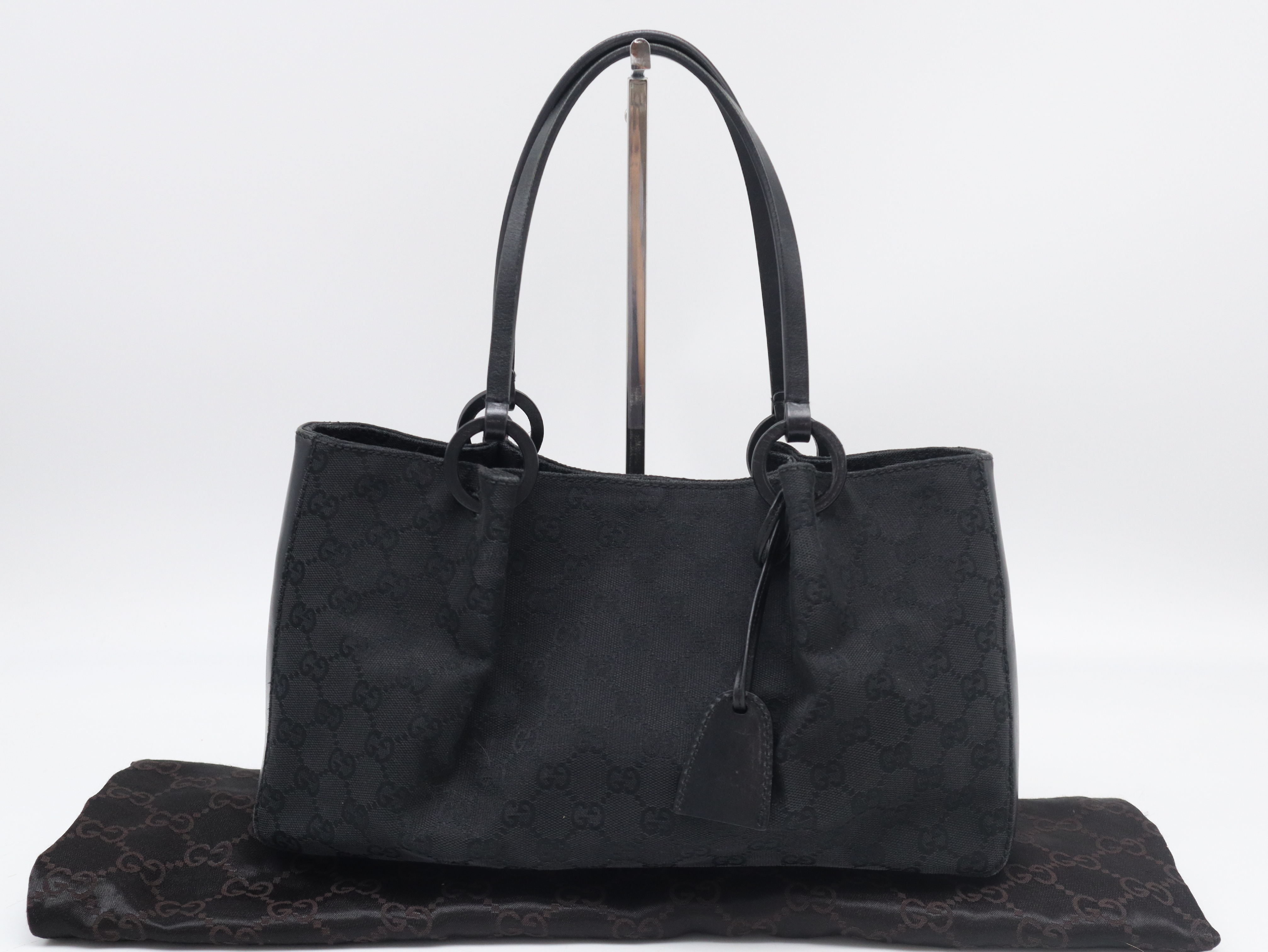 94898GG Canvas Tote Bag, Black, with Dust Bag.
