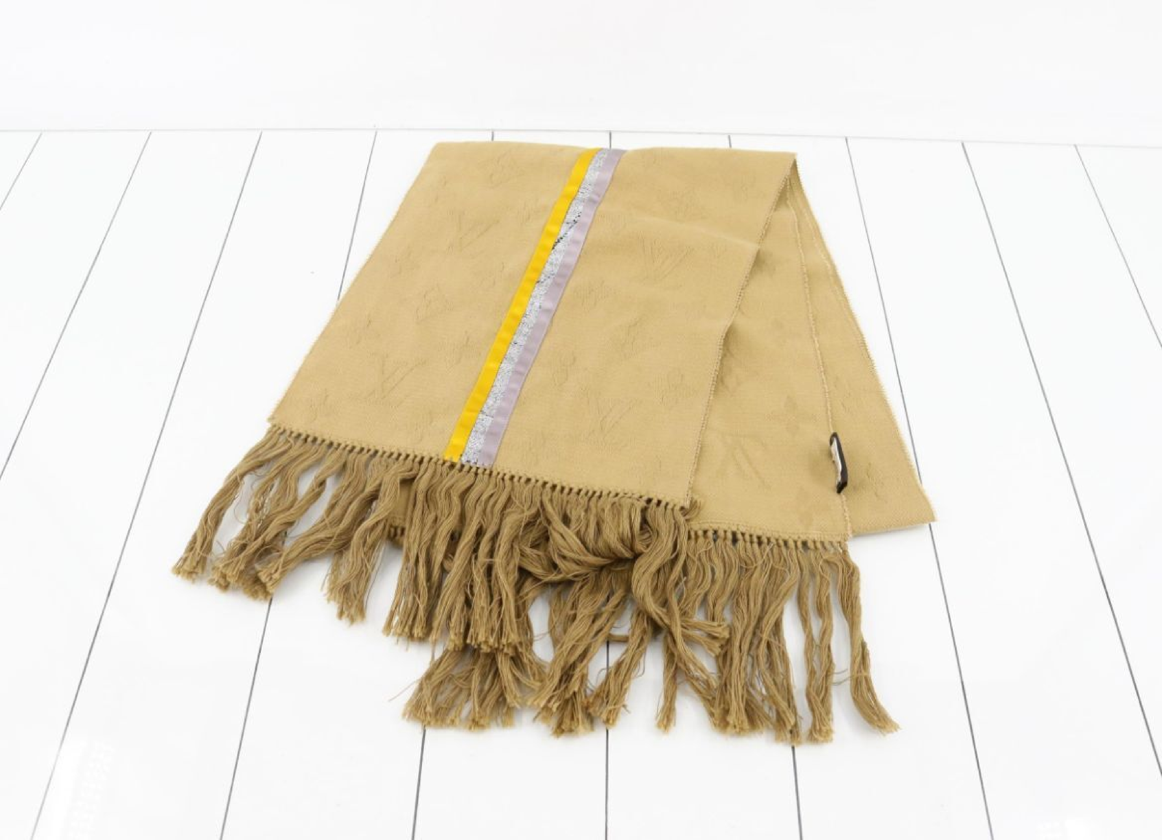 Monogram Fringe Cotton Silk Long Scarf (with domestic tags) Other accessories — view 2